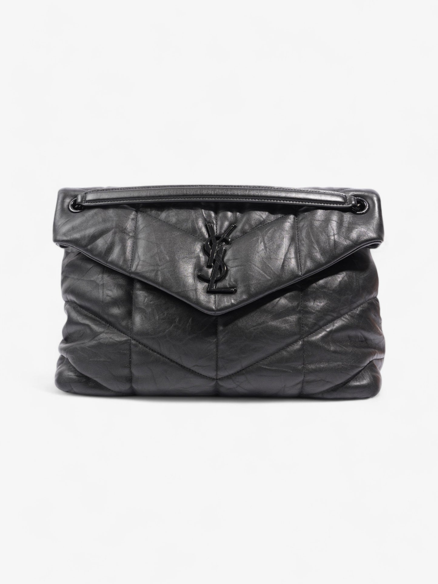 Saint Laurent Lou Lou Puffer Black Nappa Leather Large