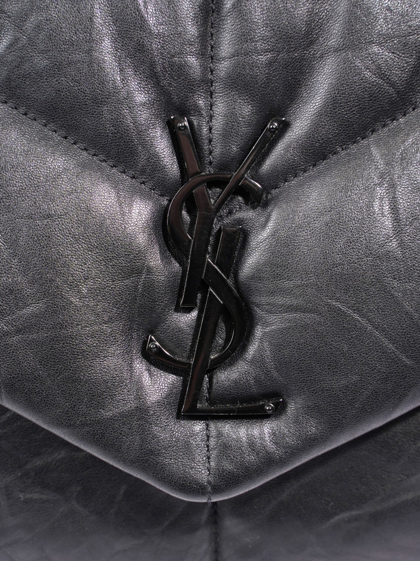 Saint Laurent Lou Lou Puffer Black Nappa Leather Large