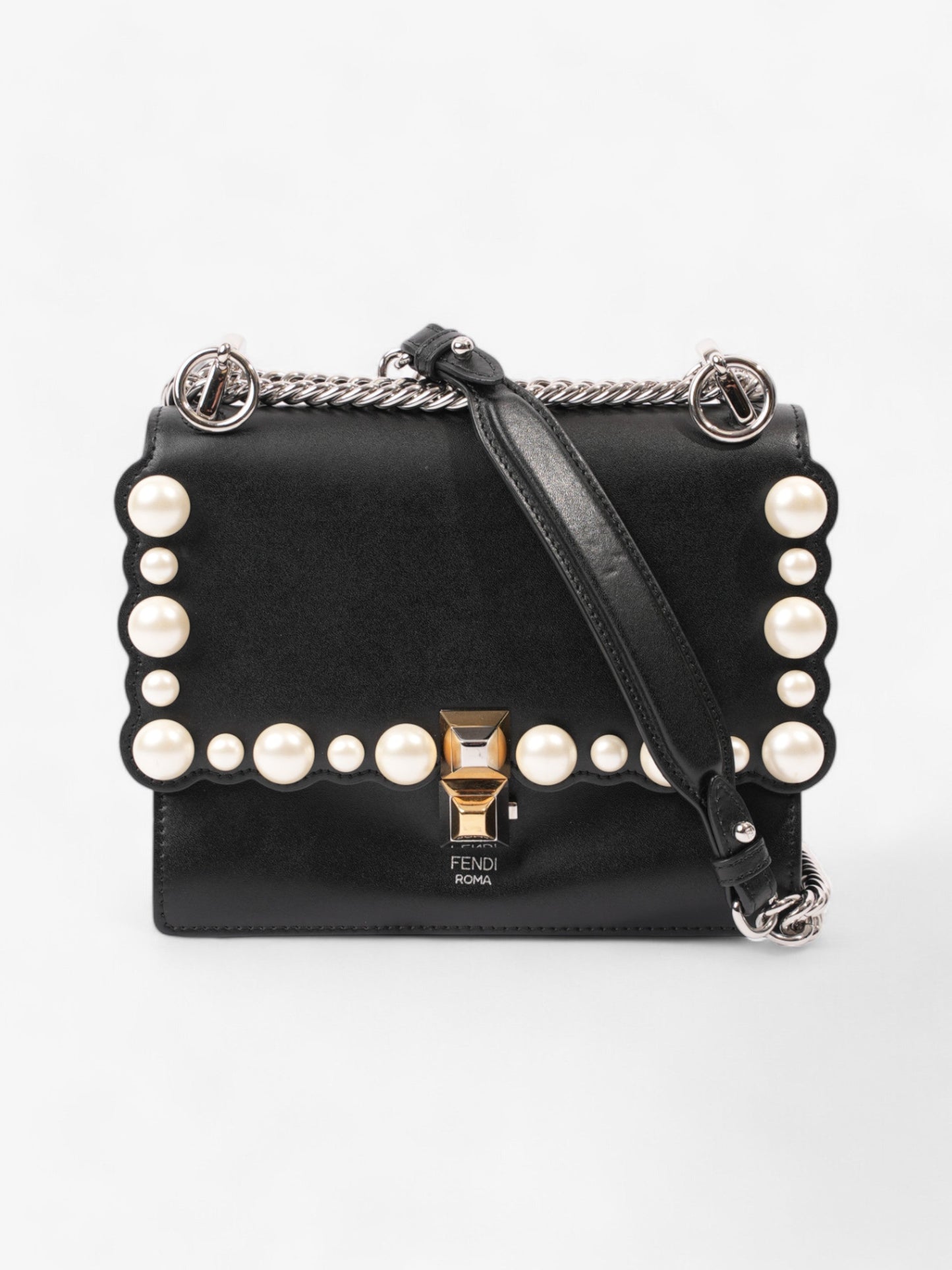 Fendi Kan I Black Leather Small