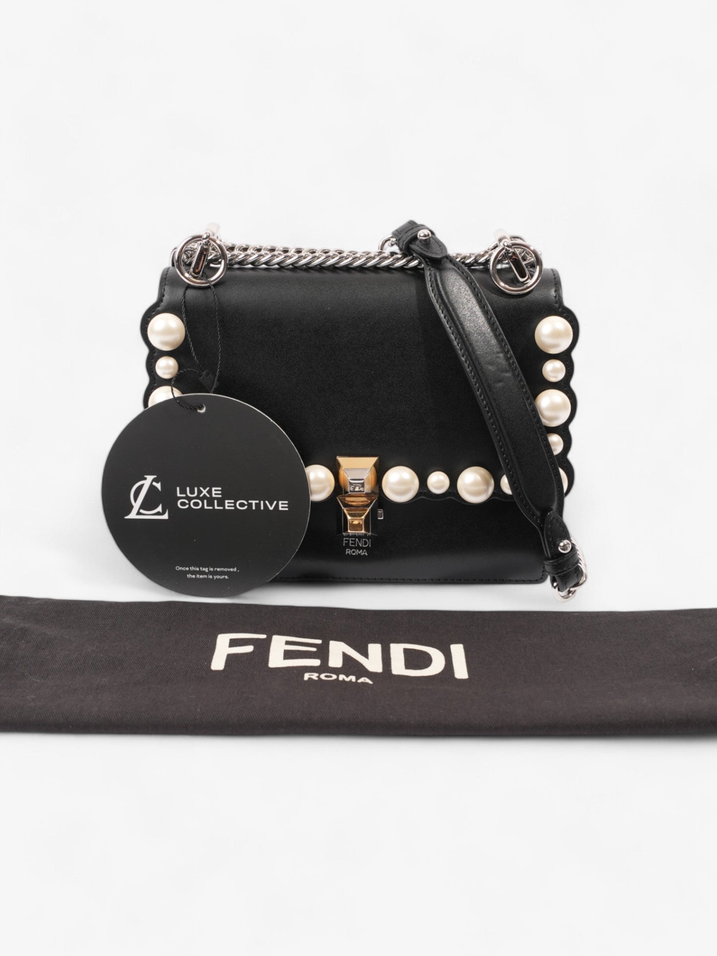 Fendi Kan I Black Leather Small