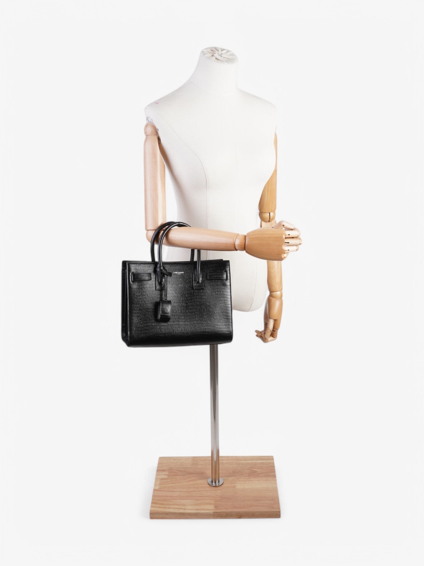 Saint Laurent Sac de Jour Black Crocodile Leather Small