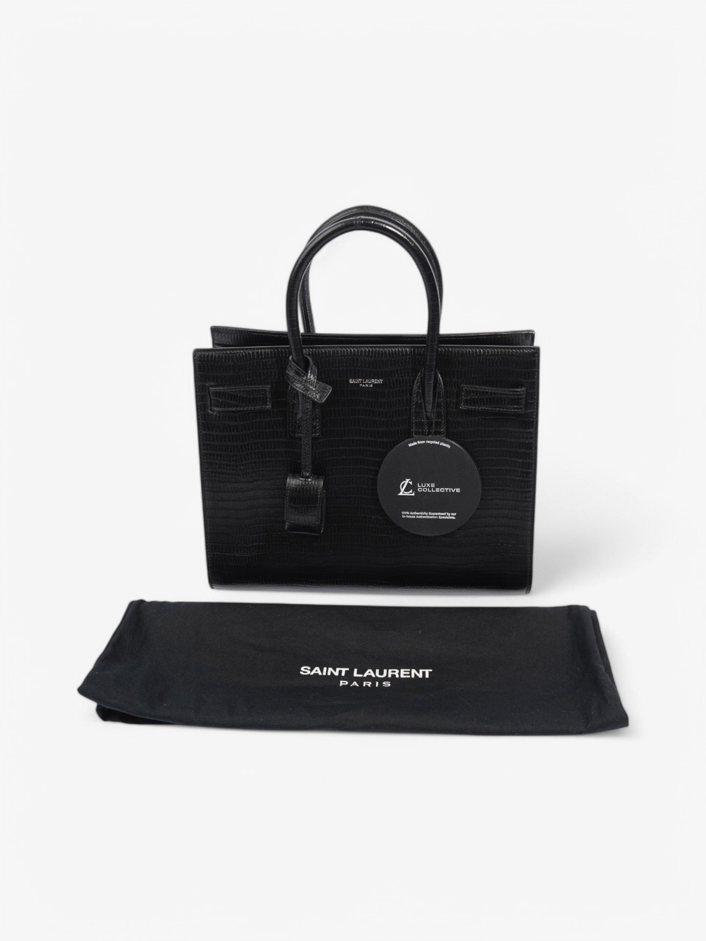Saint Laurent Sac de Jour Black Crocodile Leather Small
