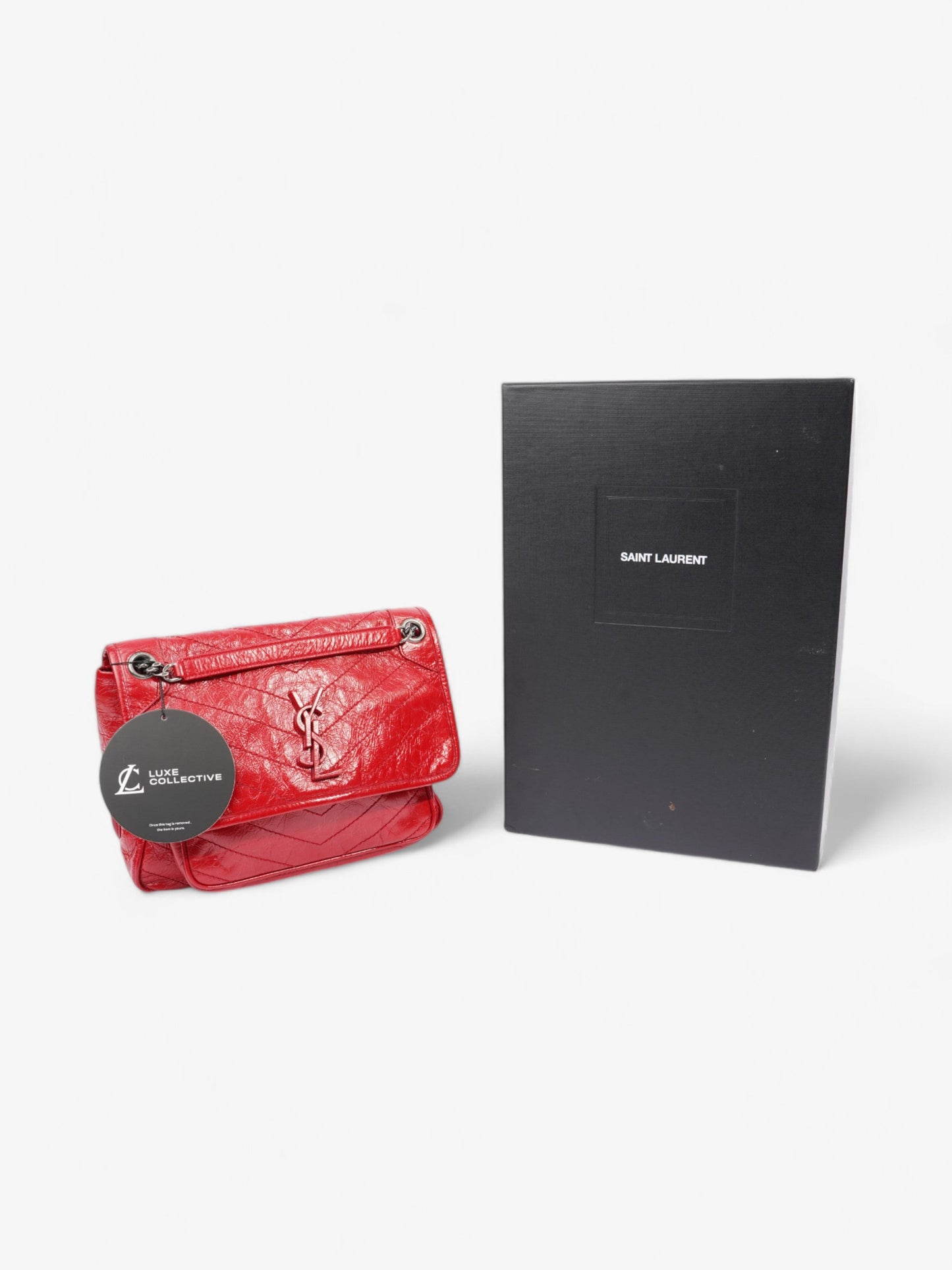Saint Laurent Niki Red Calfskin Leather Medium