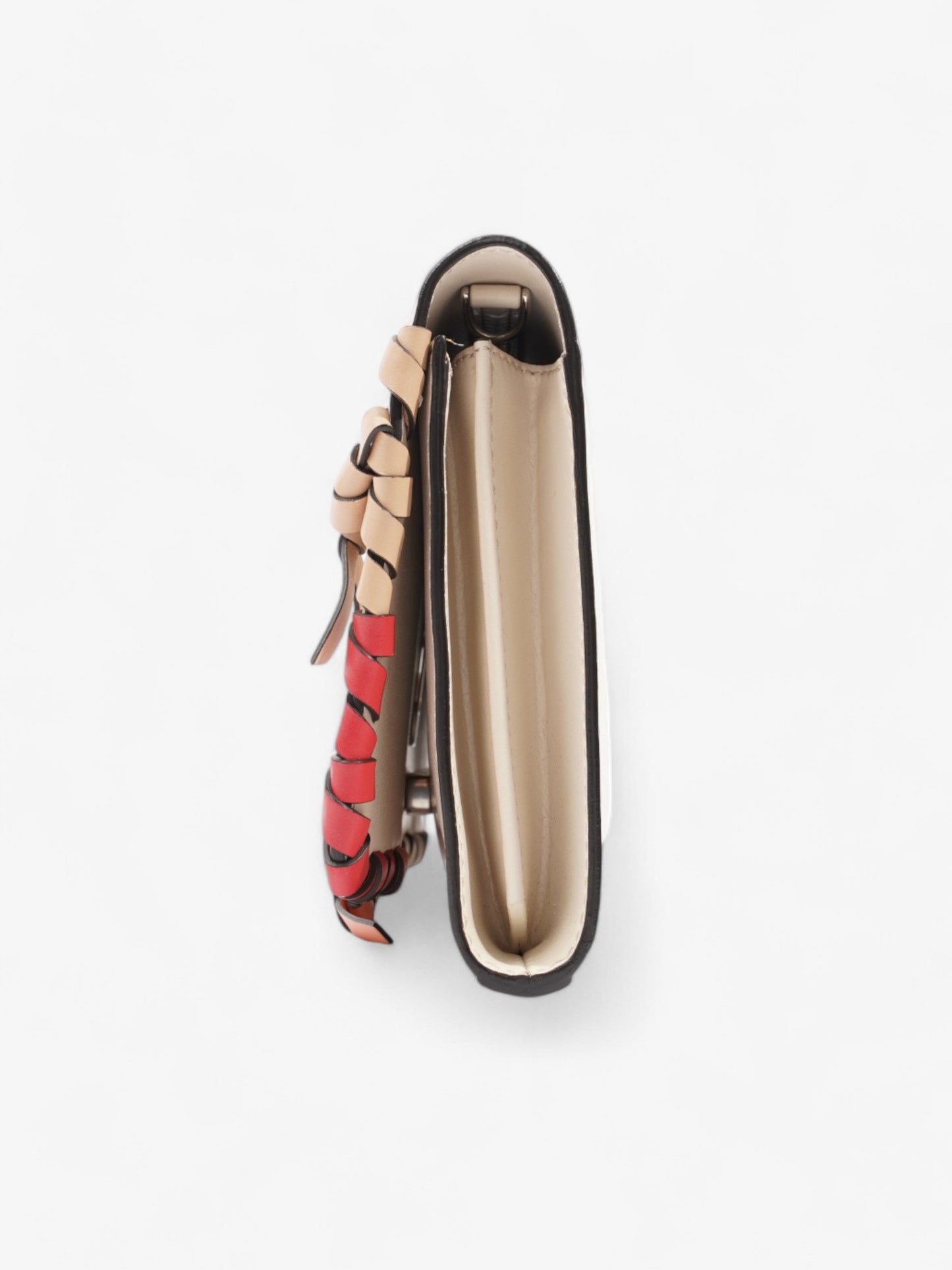 Fendi F is Fendi Whipstitch Bow Wallet On Chain Camelia / Multicoloured Calfskin Leather
