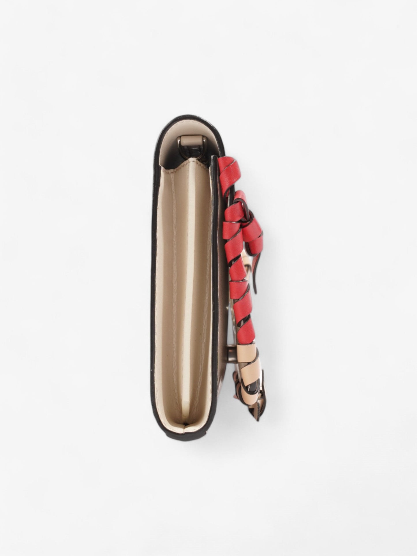 Fendi F is Fendi Whipstitch Bow Wallet On Chain Camelia / Multicoloured Calfskin Leather