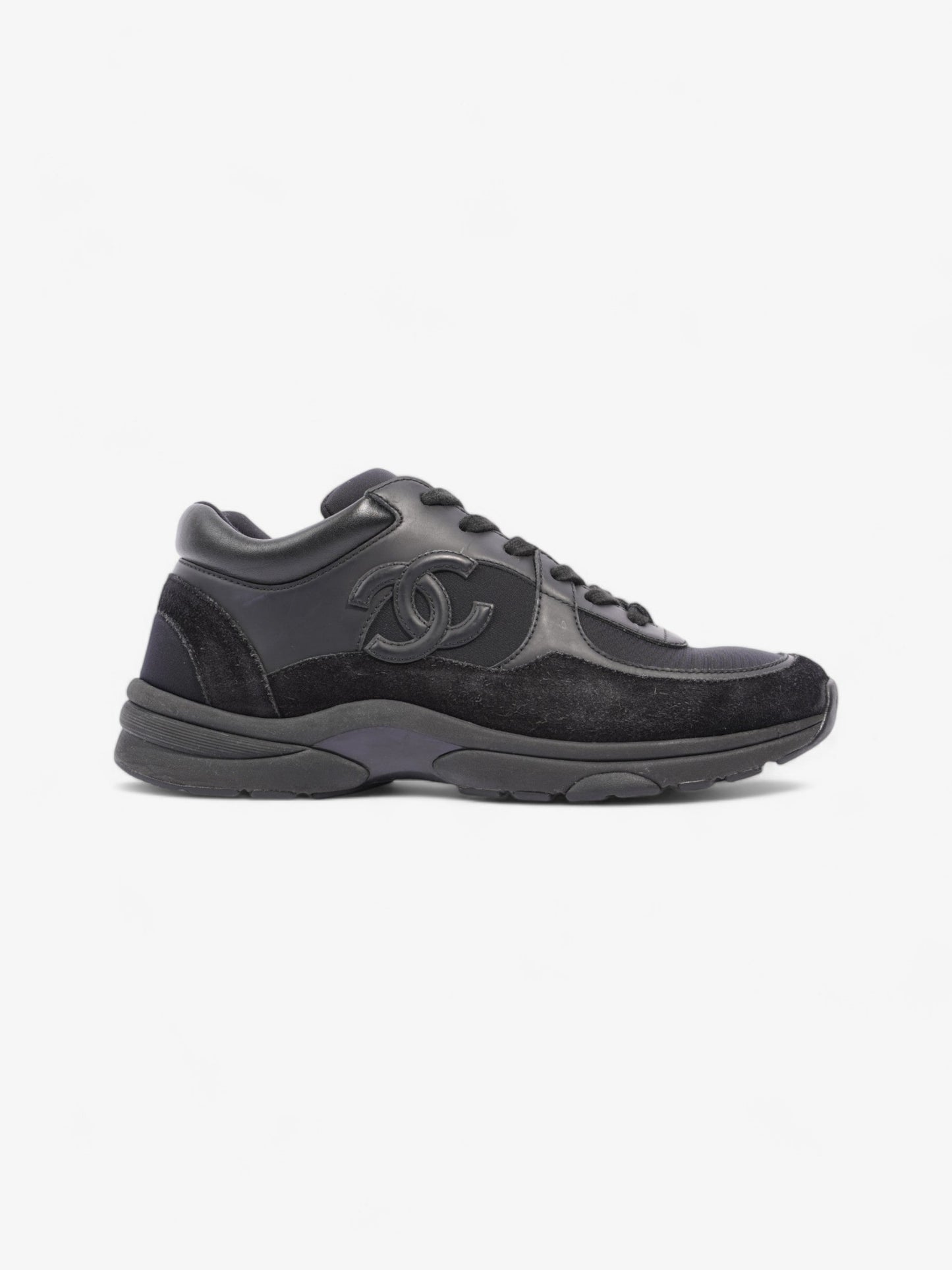 Chanel CC Logo Sneakers Black Suede EU 39 UK 6