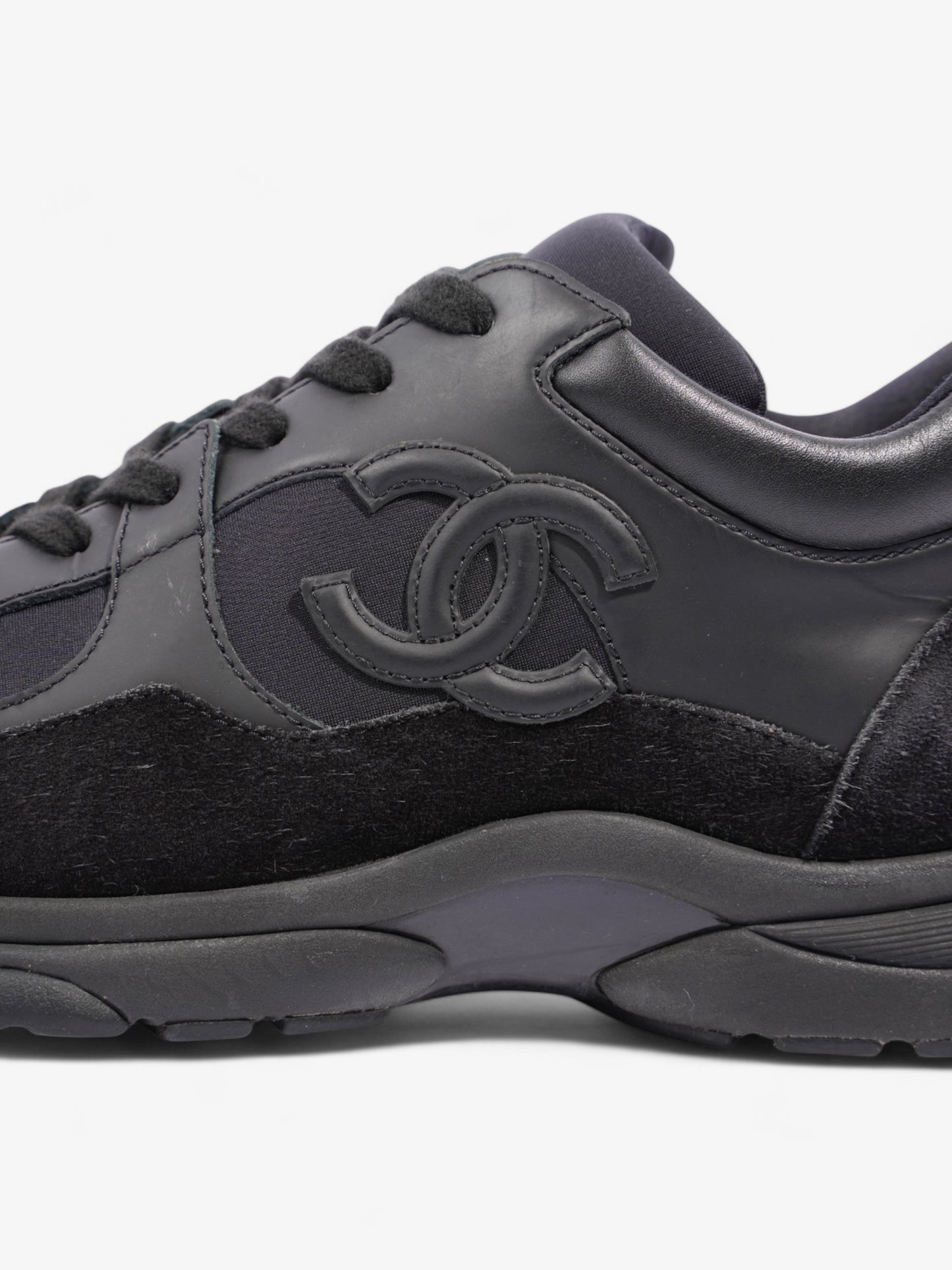 Chanel CC Logo Sneakers Black Suede EU 39 UK 6