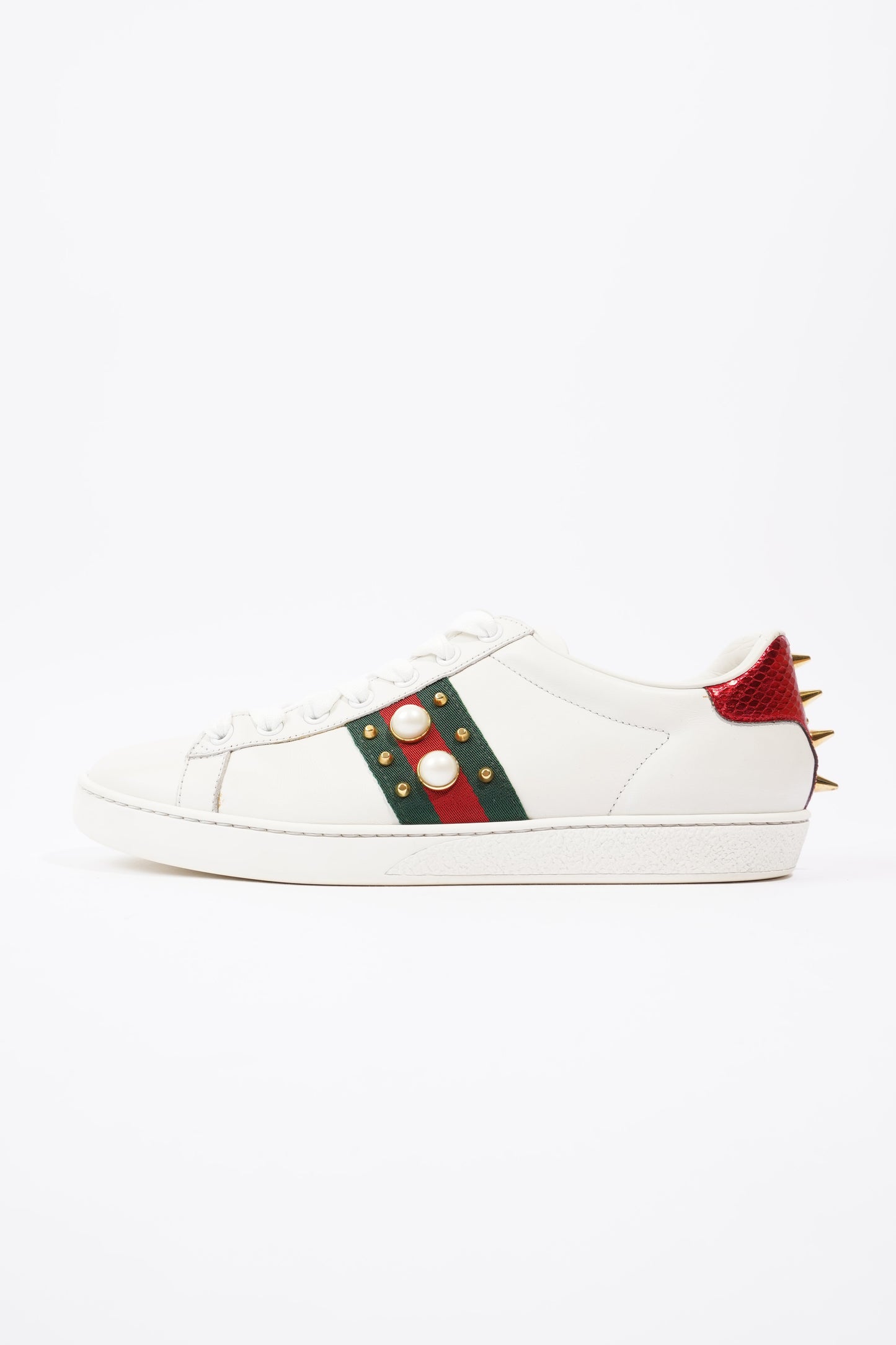 Gucci Ace Studded  White  / Green / Red Leather EU 39 UK 6