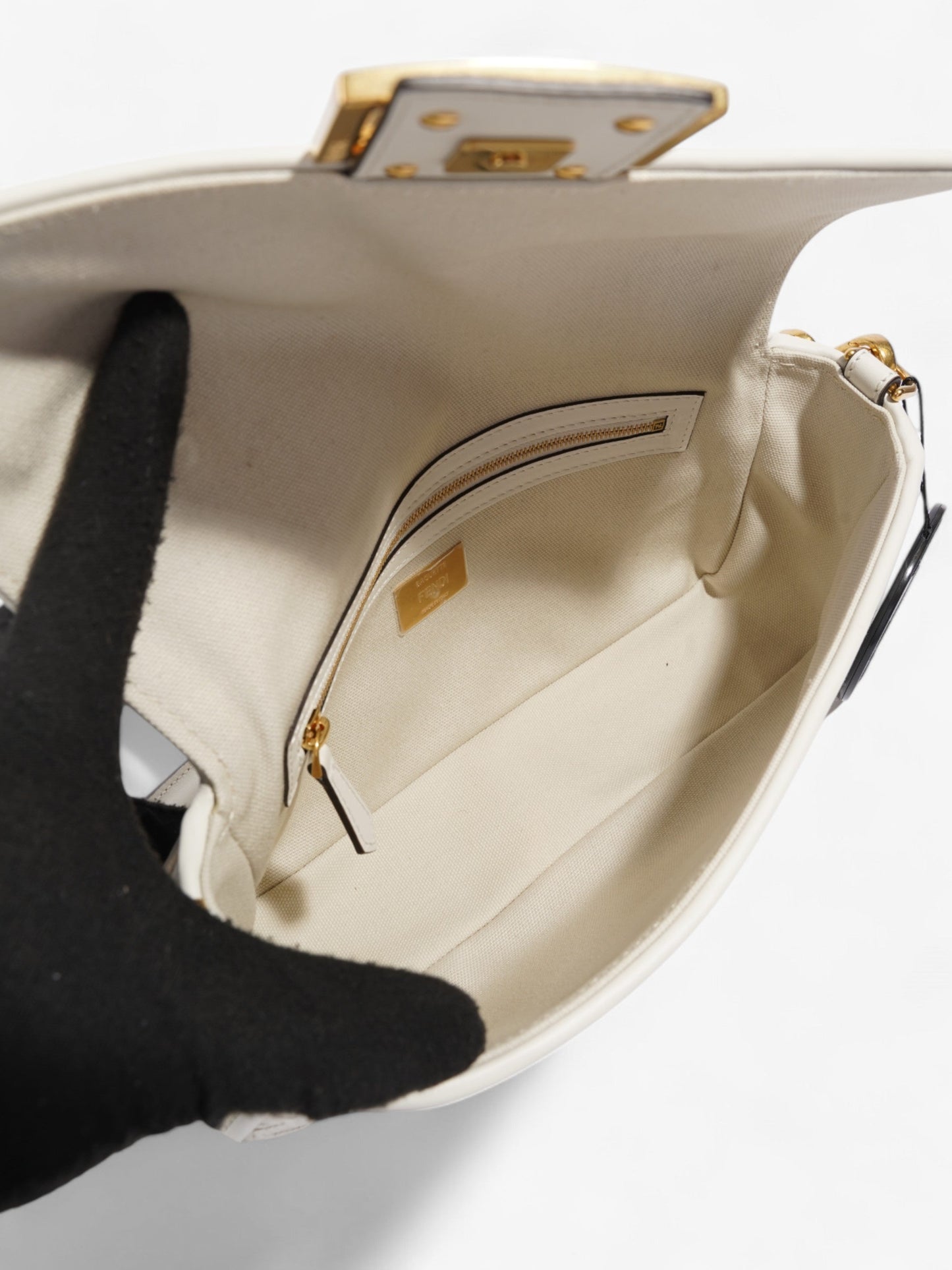 Fendi Baguette White Fabric