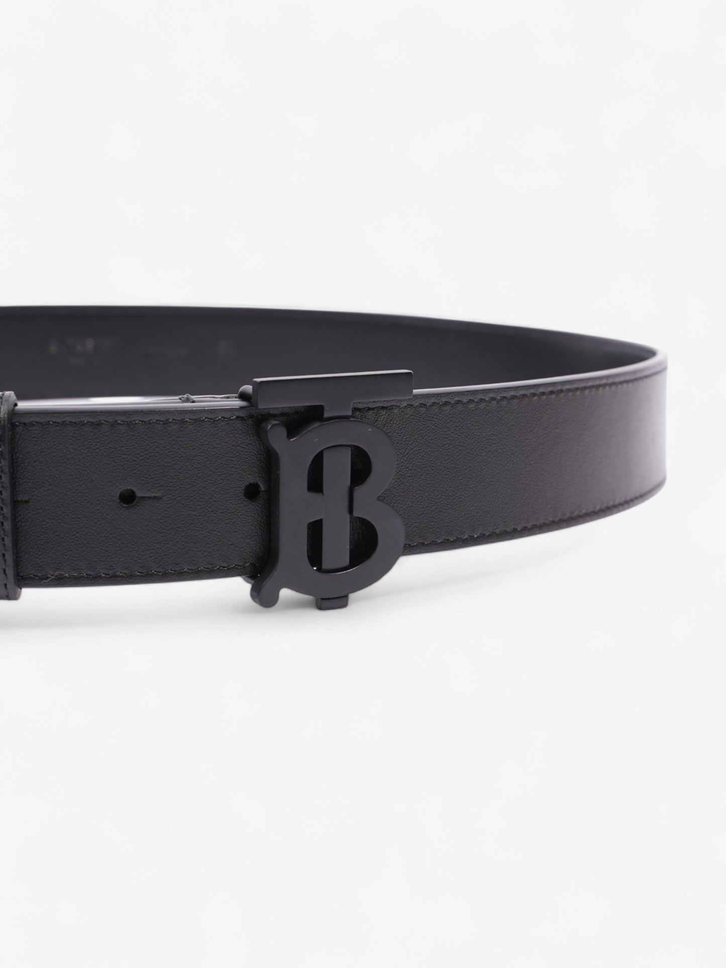 Burberry TB Plaque Belt Black Leather 90cm / 36"