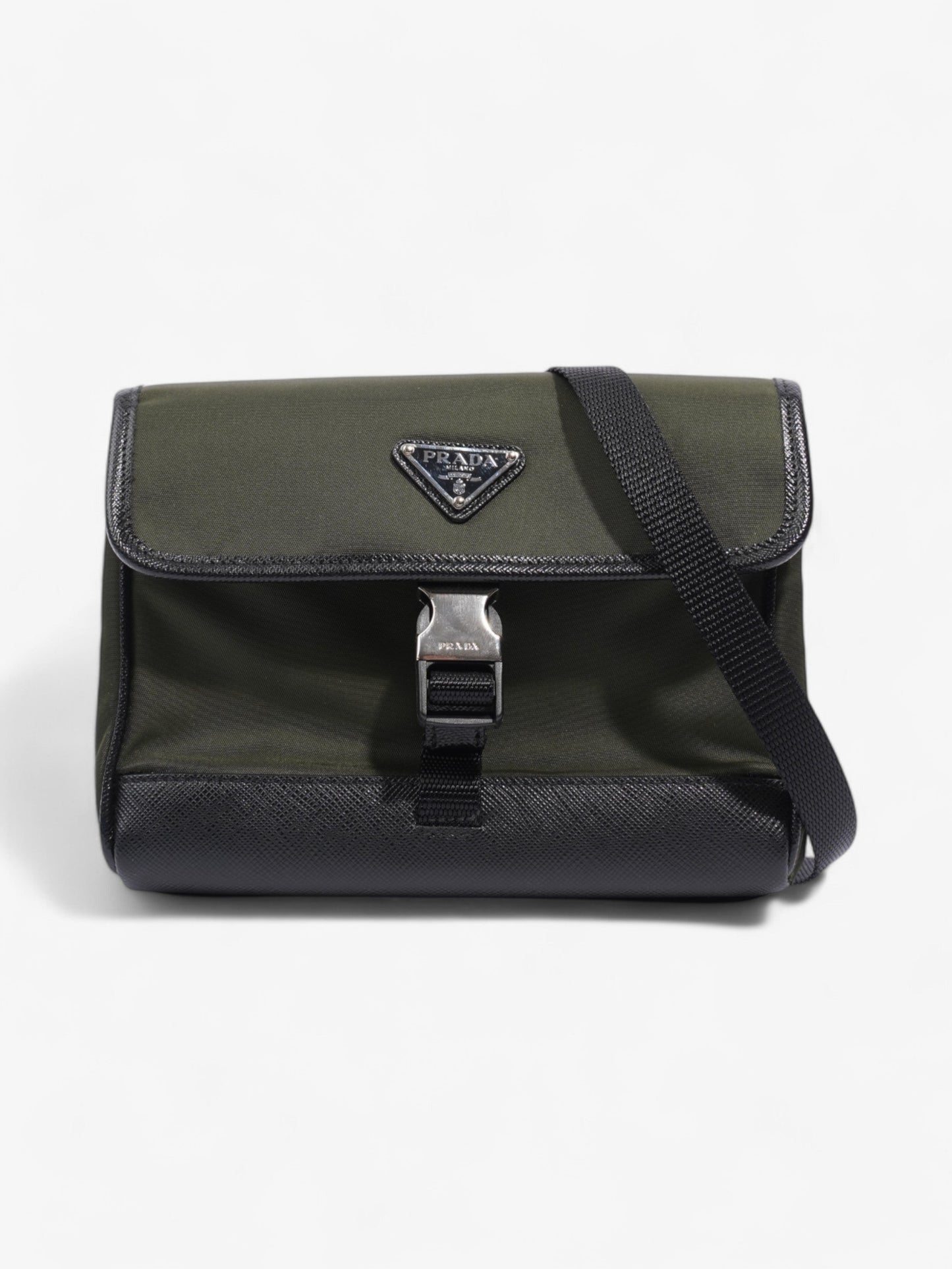 Prada Logo Plaque Smartphone Case Military Green / Black Re Nylon