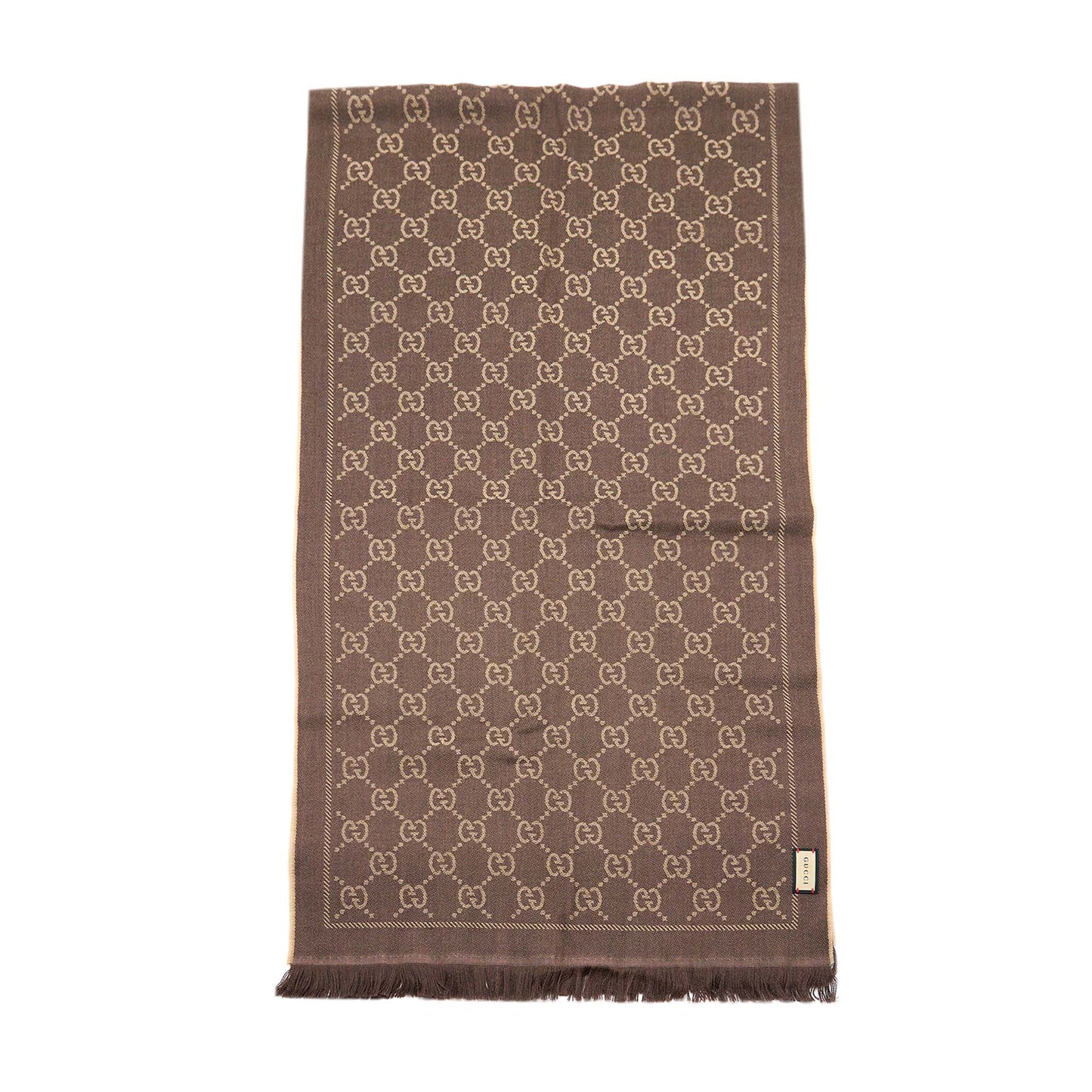 Gucci 180x48cm Scarf Wool Brown