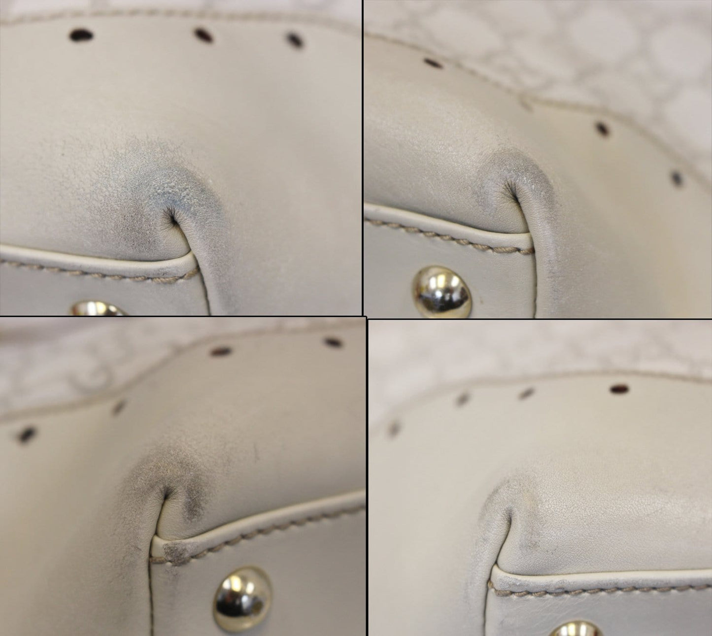 GUCCI Cream Guccissima Leather Gold-tone Tote Shoulder Bag 145993