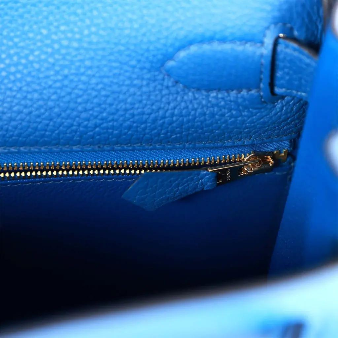 Hermes Kelly 28 Retourne Togo Bleu France Gold Hardware