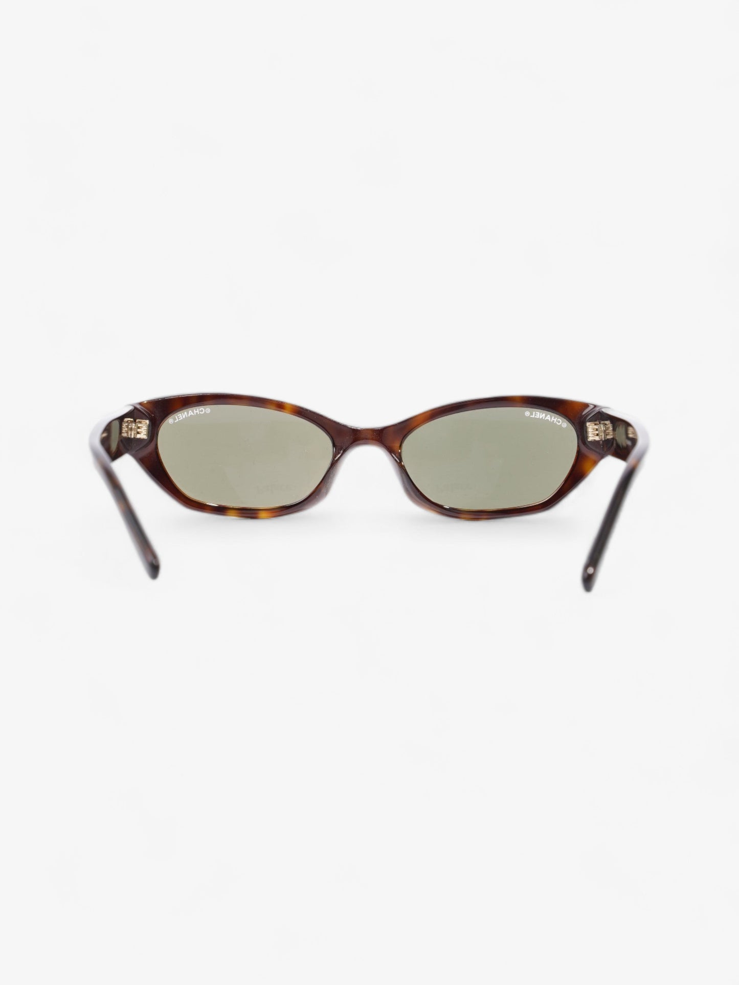 Chanel Small Rectangle Sunglasses Brown / Gold Acetate 135mm