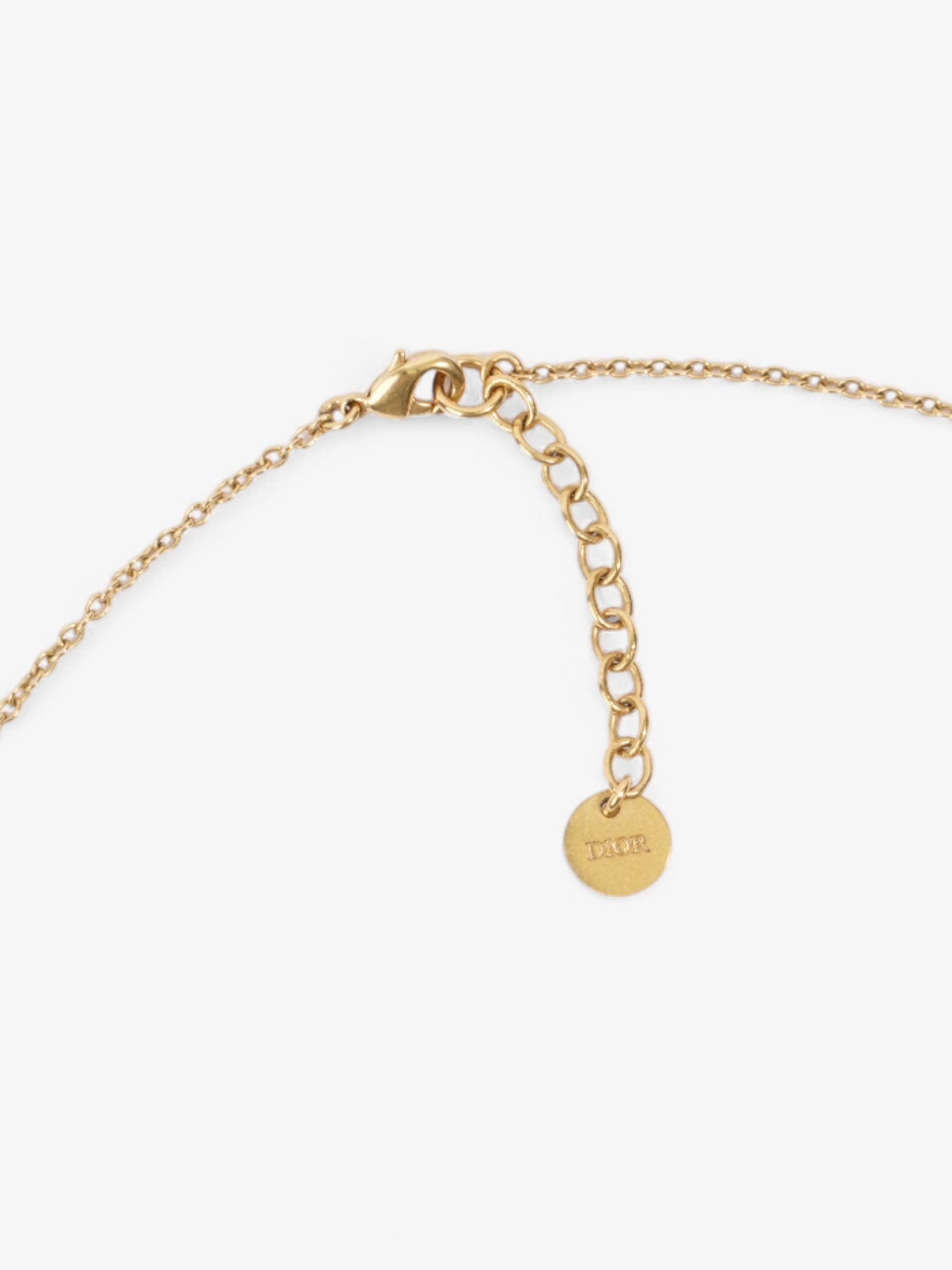 Christian Dior CD Pendant Necklace Gold Base Metal