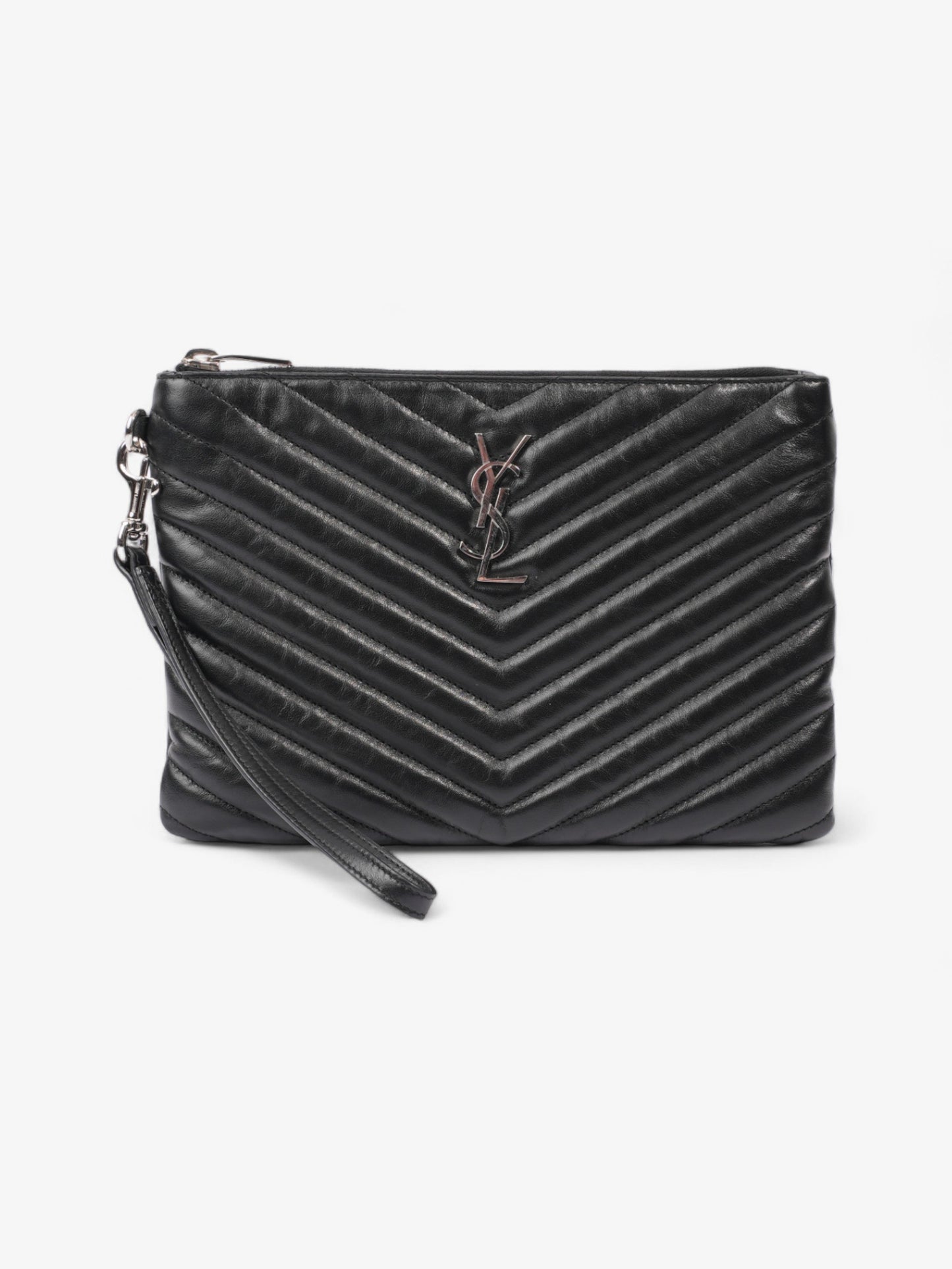 Saint Laurent Cassandre Pouch Black Matelasse Leather