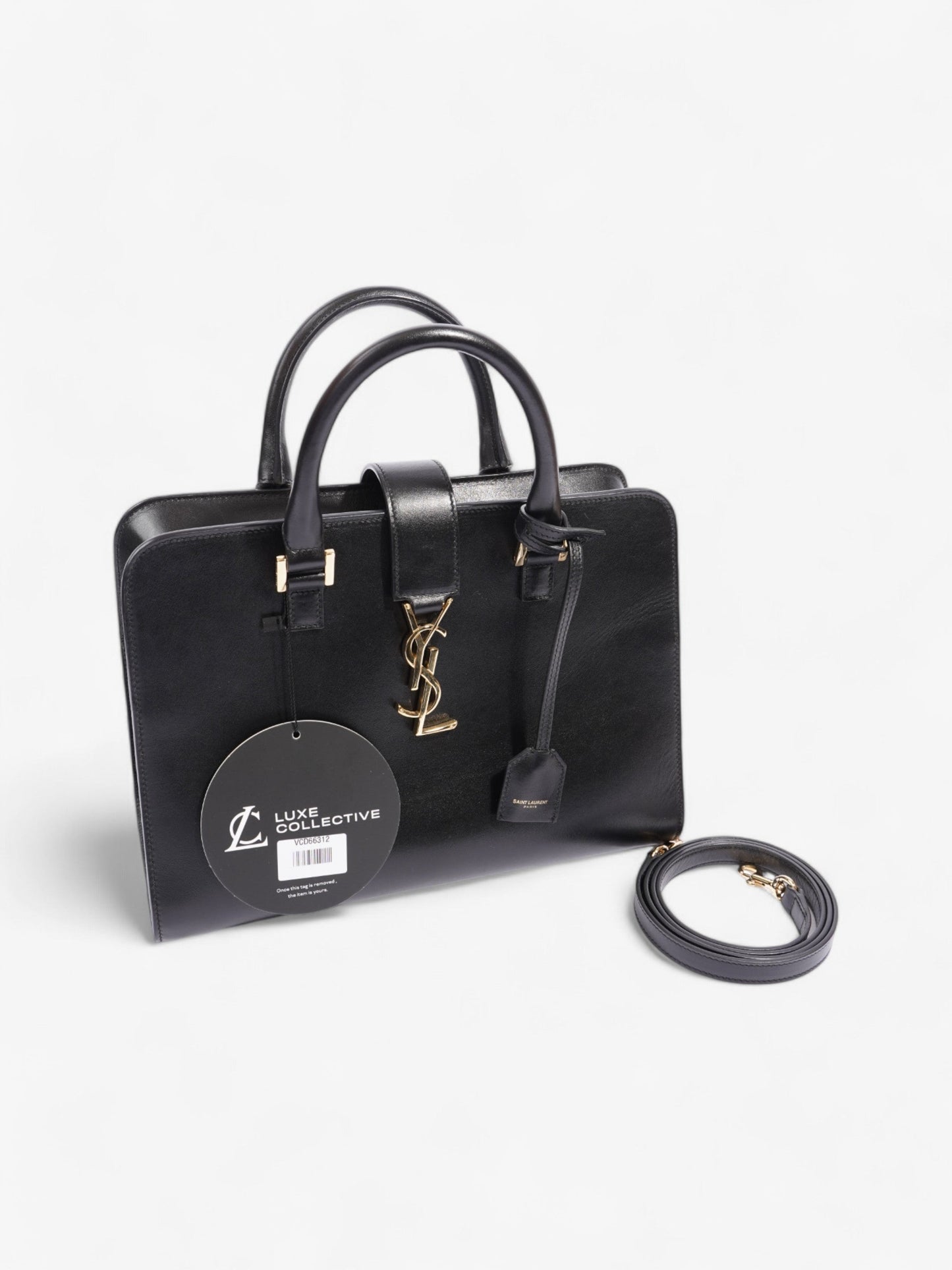 Saint Laurent Cabas Black Calfskin Leather Small