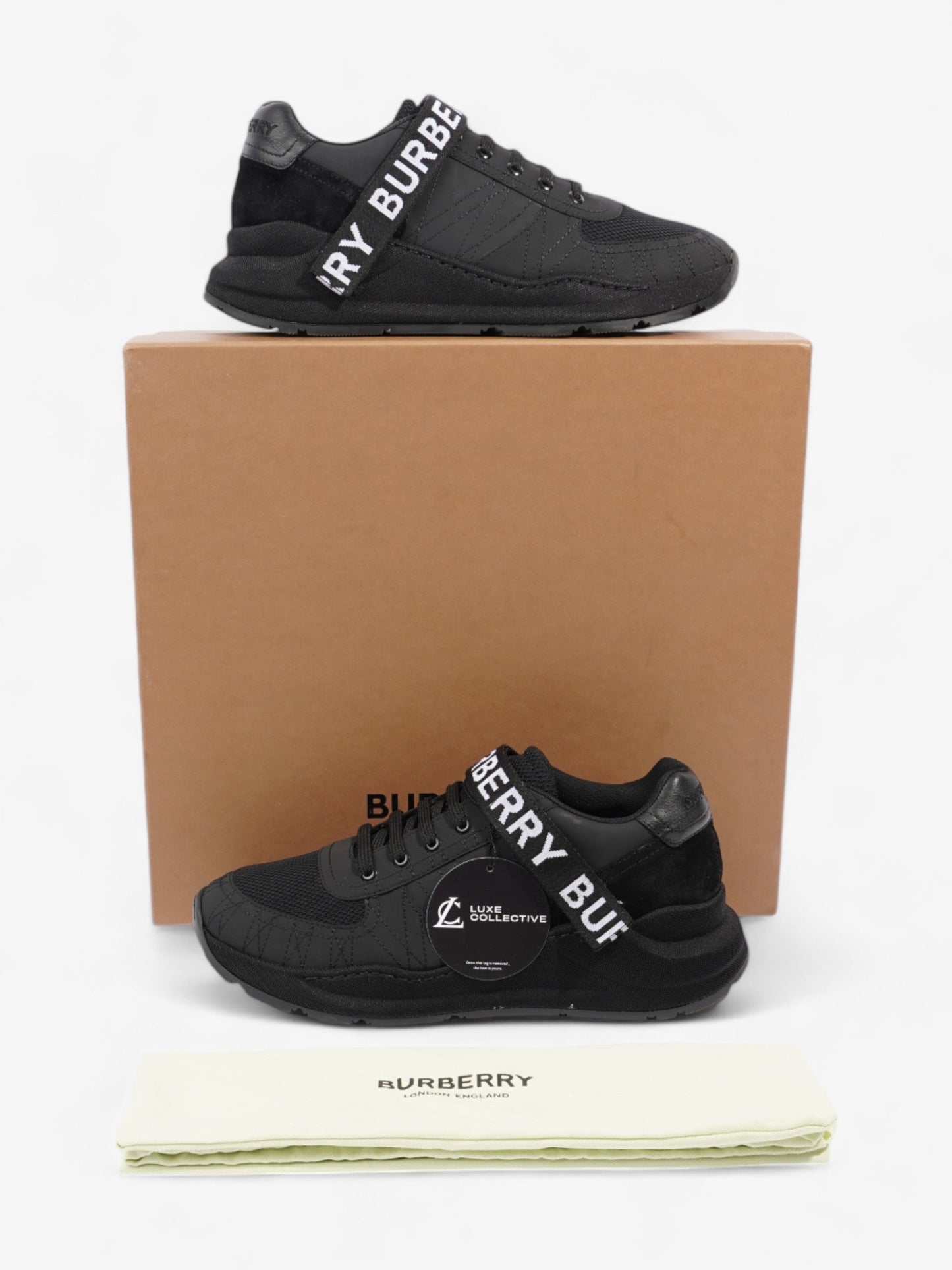 Burberry Ronnie Zig Sneakers Black / White Mesh EU 41 UK 7