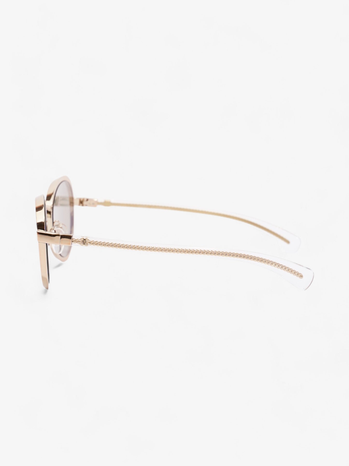 Chanel Round Sunglasses Gold Acetate 125mm