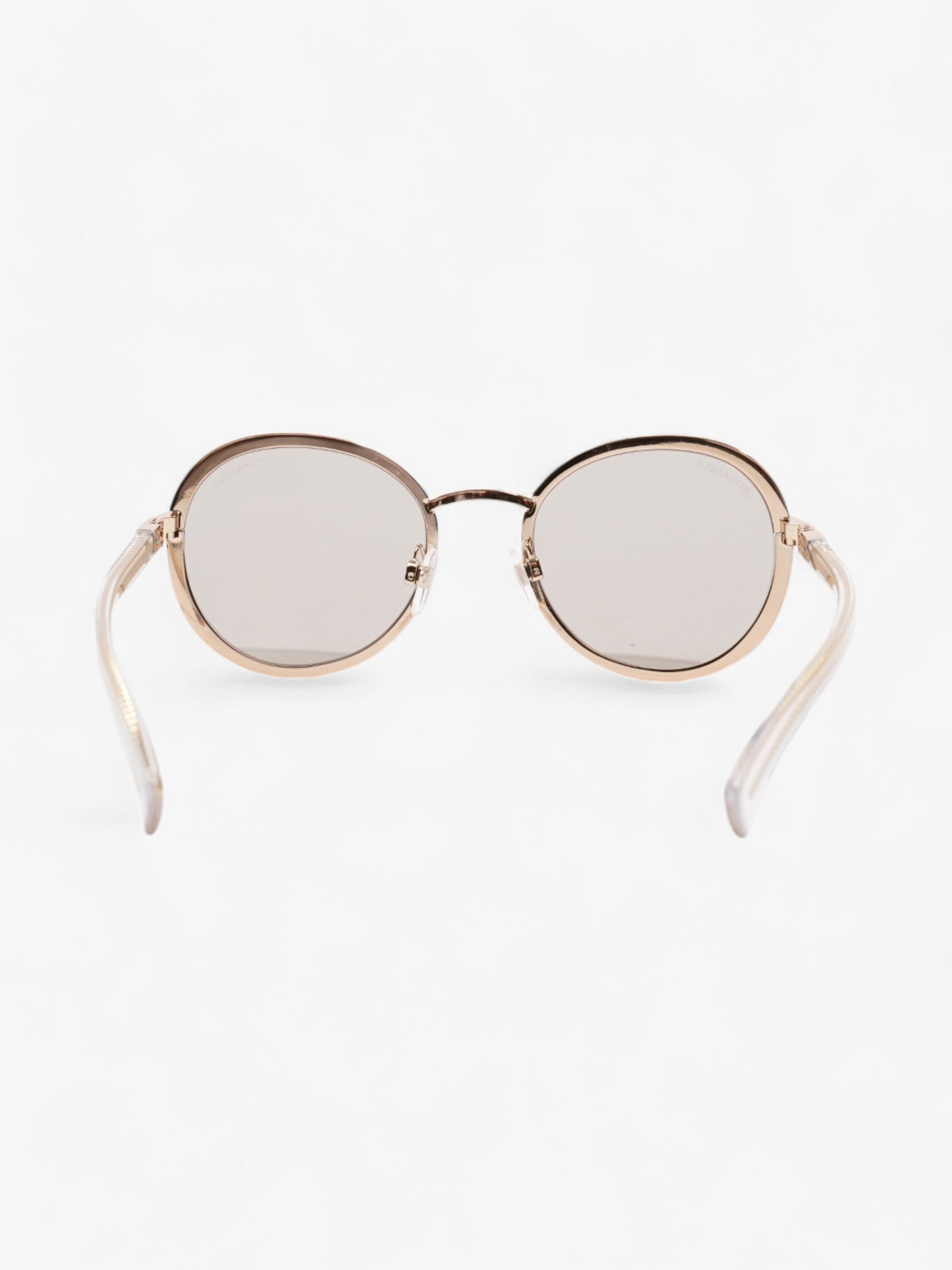 Chanel Round Sunglasses Gold Acetate 125mm