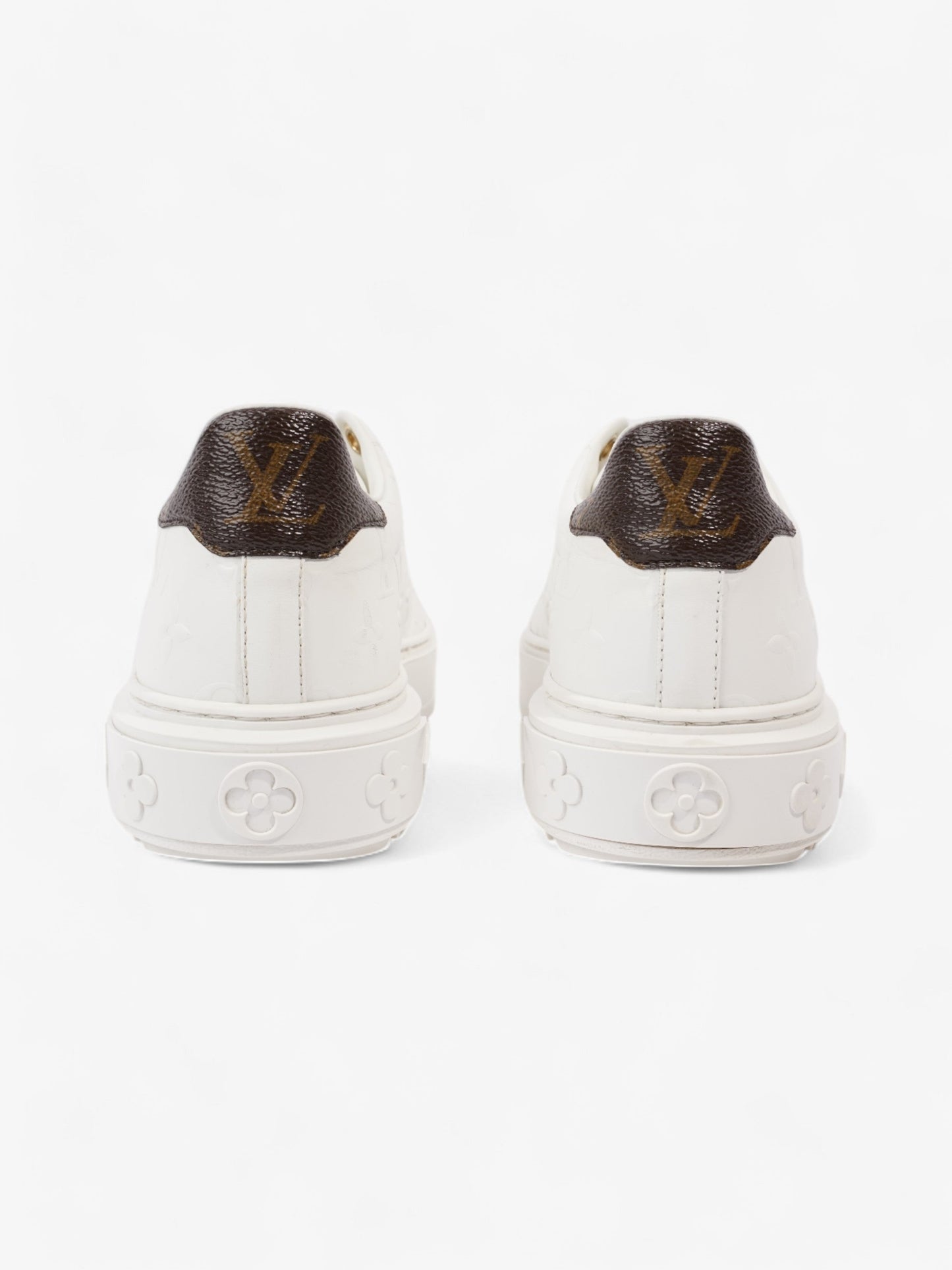 Louis Vuitton Time Out Sneakers White / Brown Monogram Leather EU 38 UK 5
