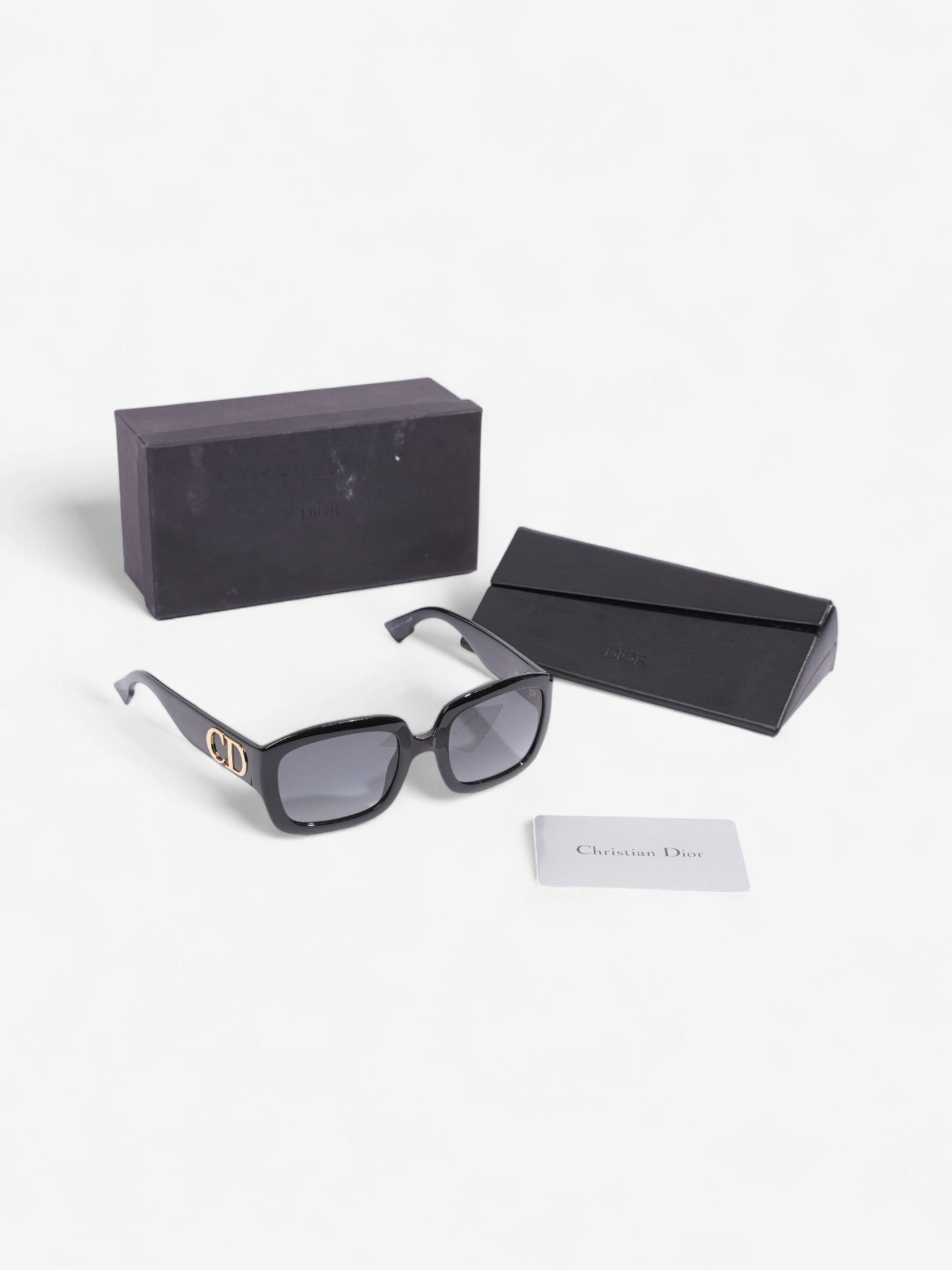 Christian Dior Square Sunglasses Black Acetate 145mm