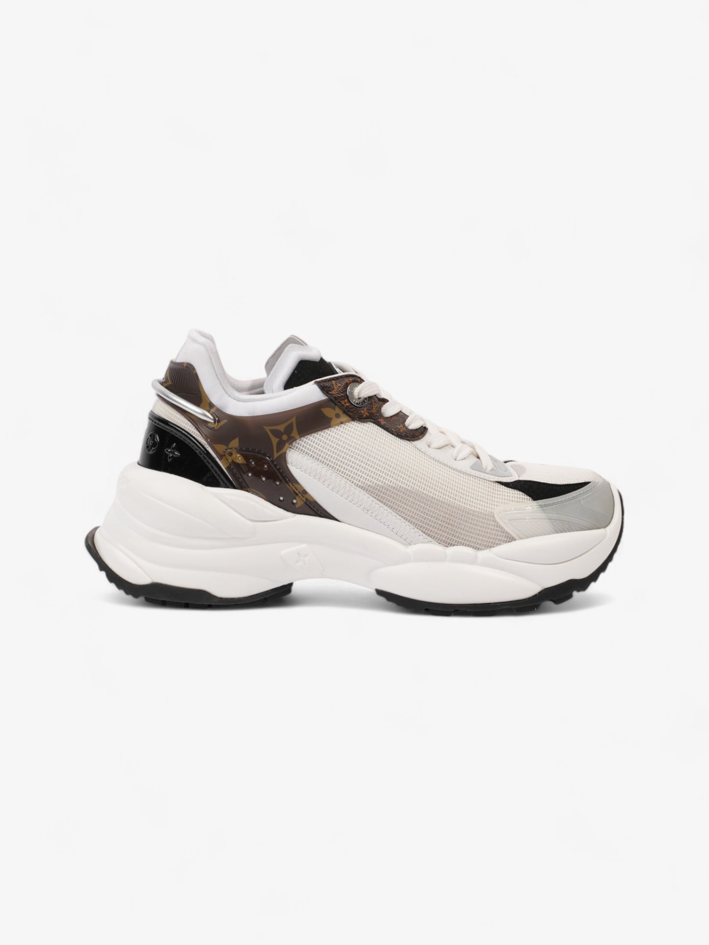 Louis Vuitton Run 55 Sneakers White / Monogram / Black Mesh EU 38 UK 5