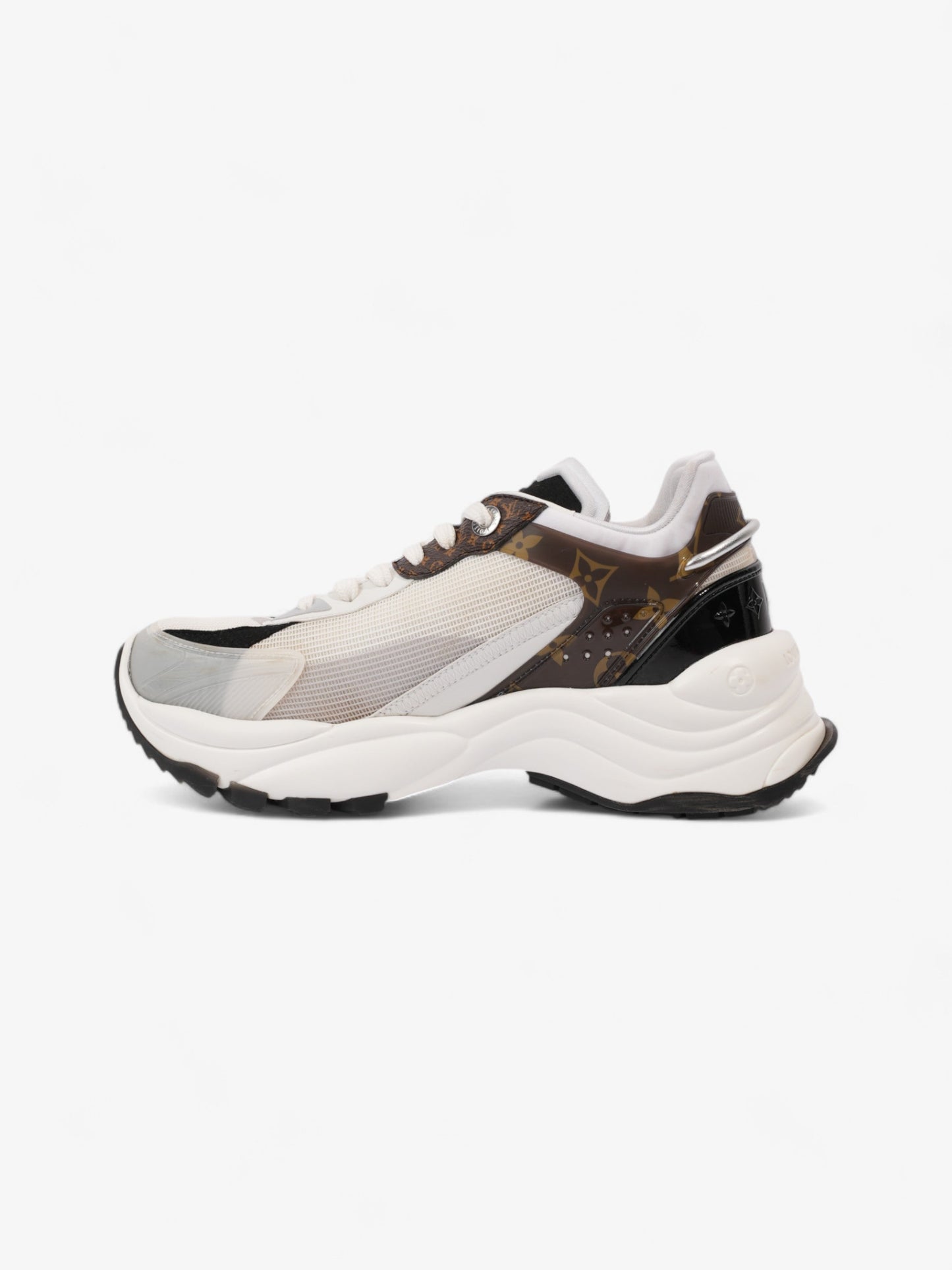 Louis Vuitton Run 55 Sneakers White / Monogram / Black Mesh EU 38 UK 5