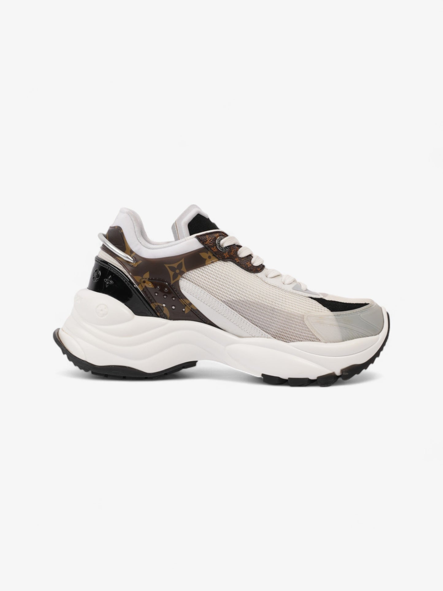 Louis Vuitton Run 55 Sneakers White / Monogram / Black Mesh EU 38 UK 5
