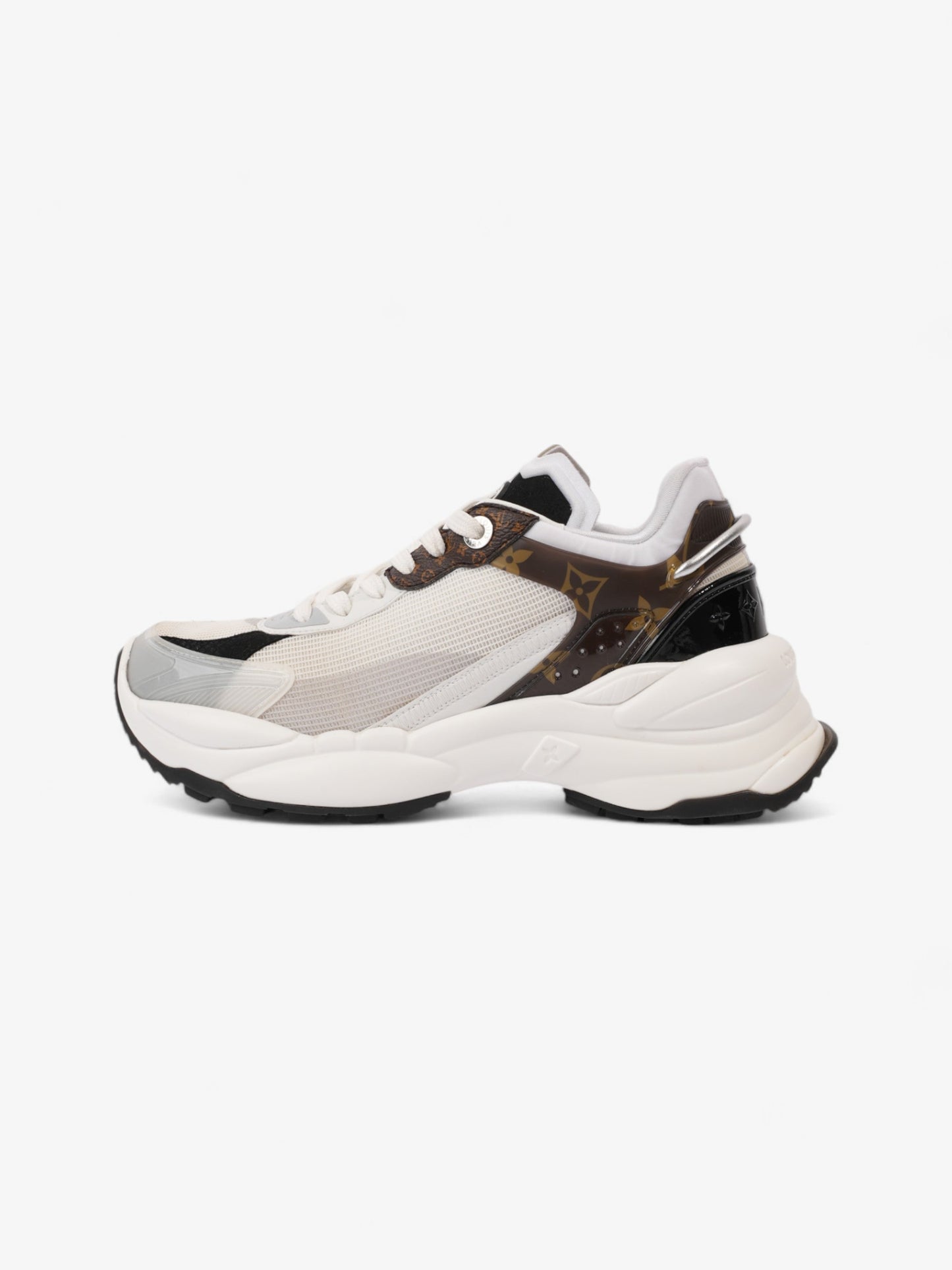 Louis Vuitton Run 55 Sneakers White / Monogram / Black Mesh EU 38 UK 5