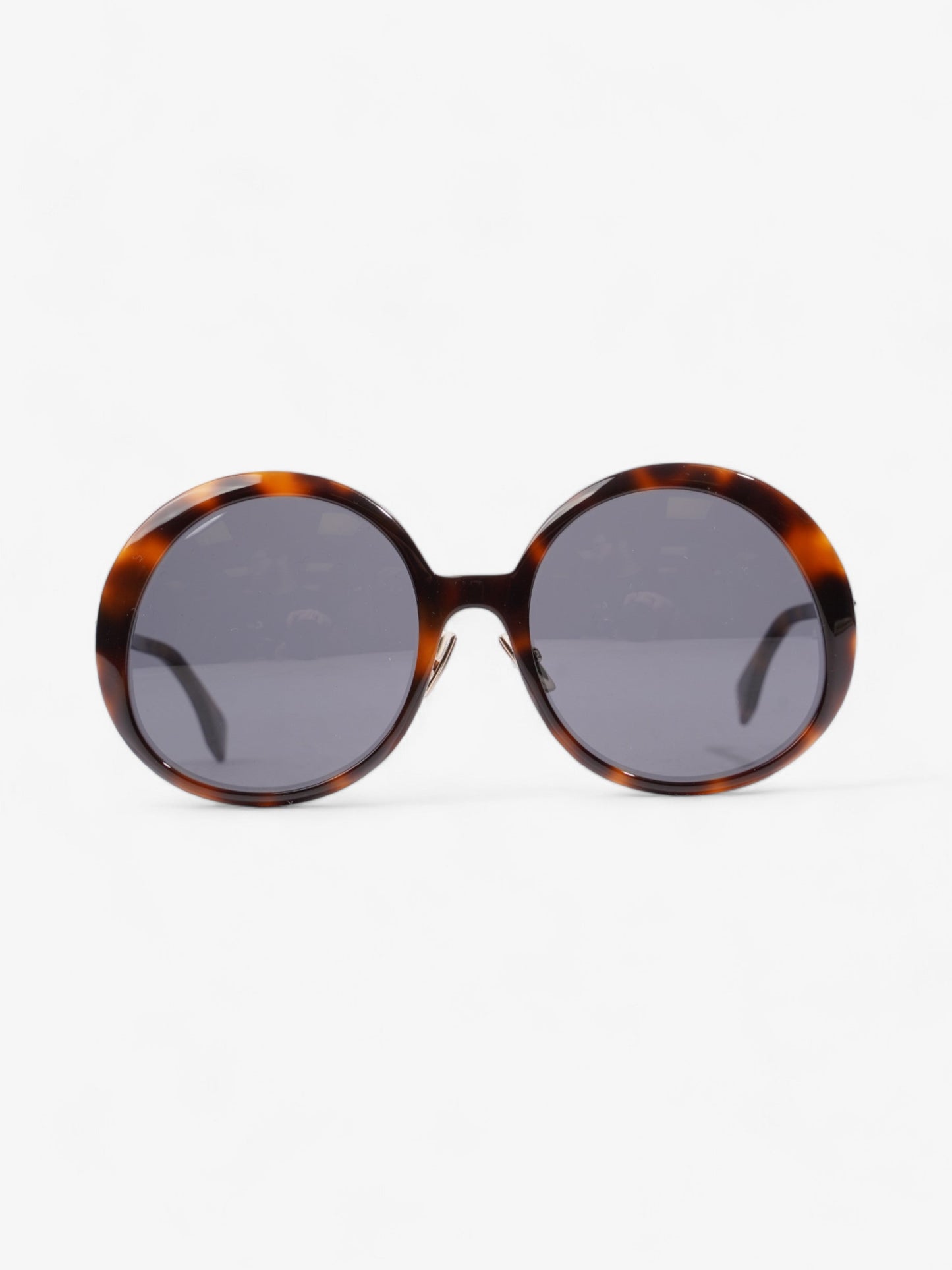Fendi Round Sunglasses Havana Brown / Gold Acetate 140mm