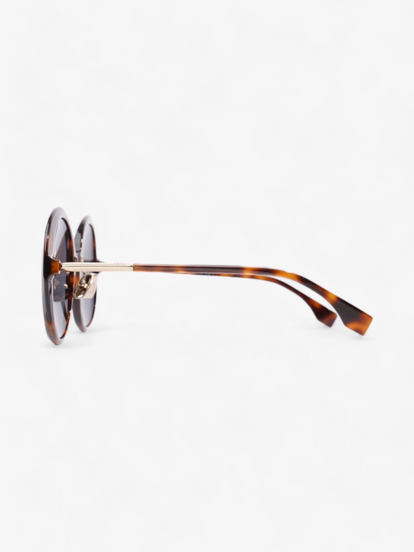 Fendi Round Sunglasses Havana Brown / Gold Acetate 140mm