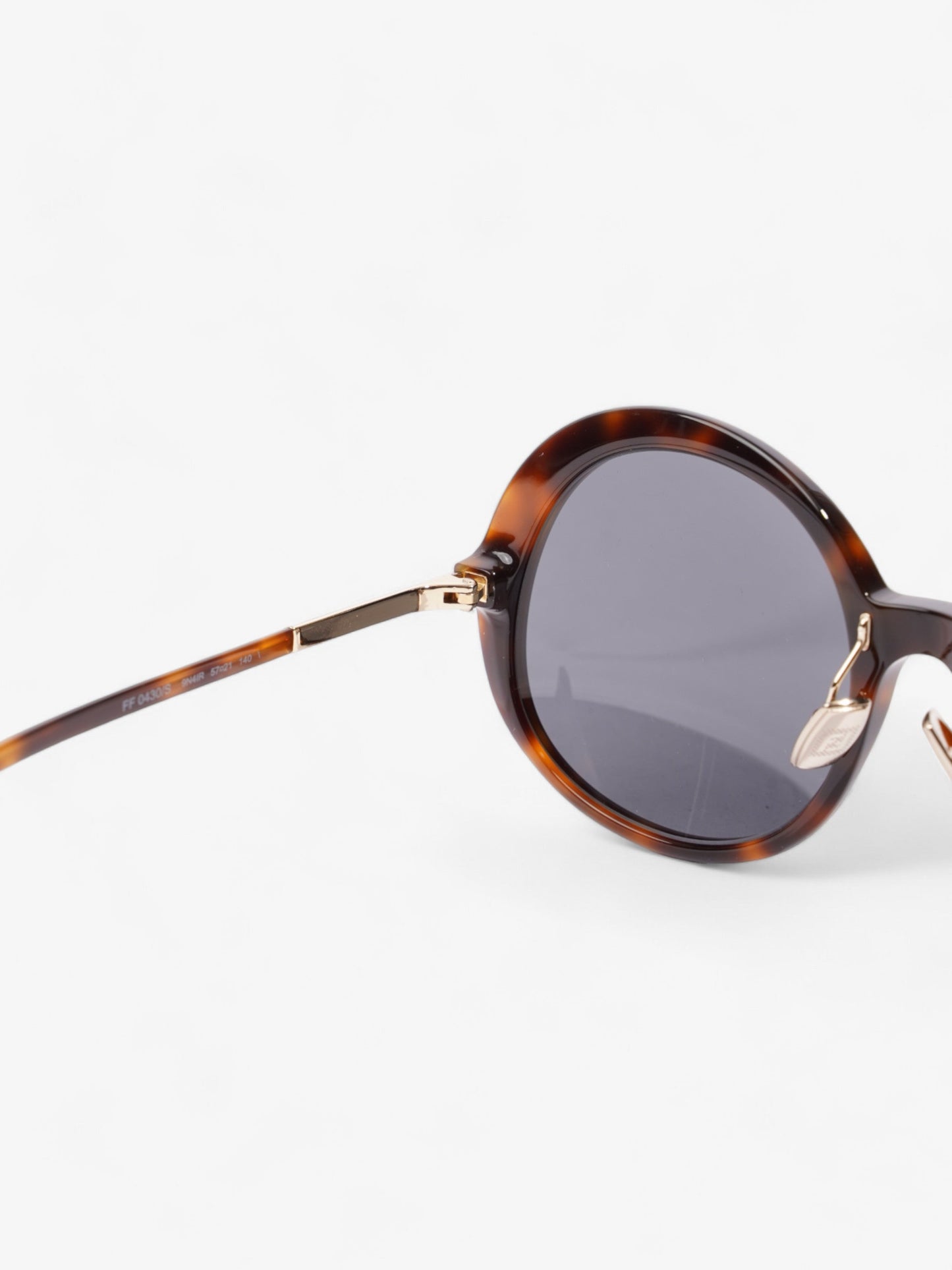 Fendi Round Sunglasses Havana Brown / Gold Acetate 140mm