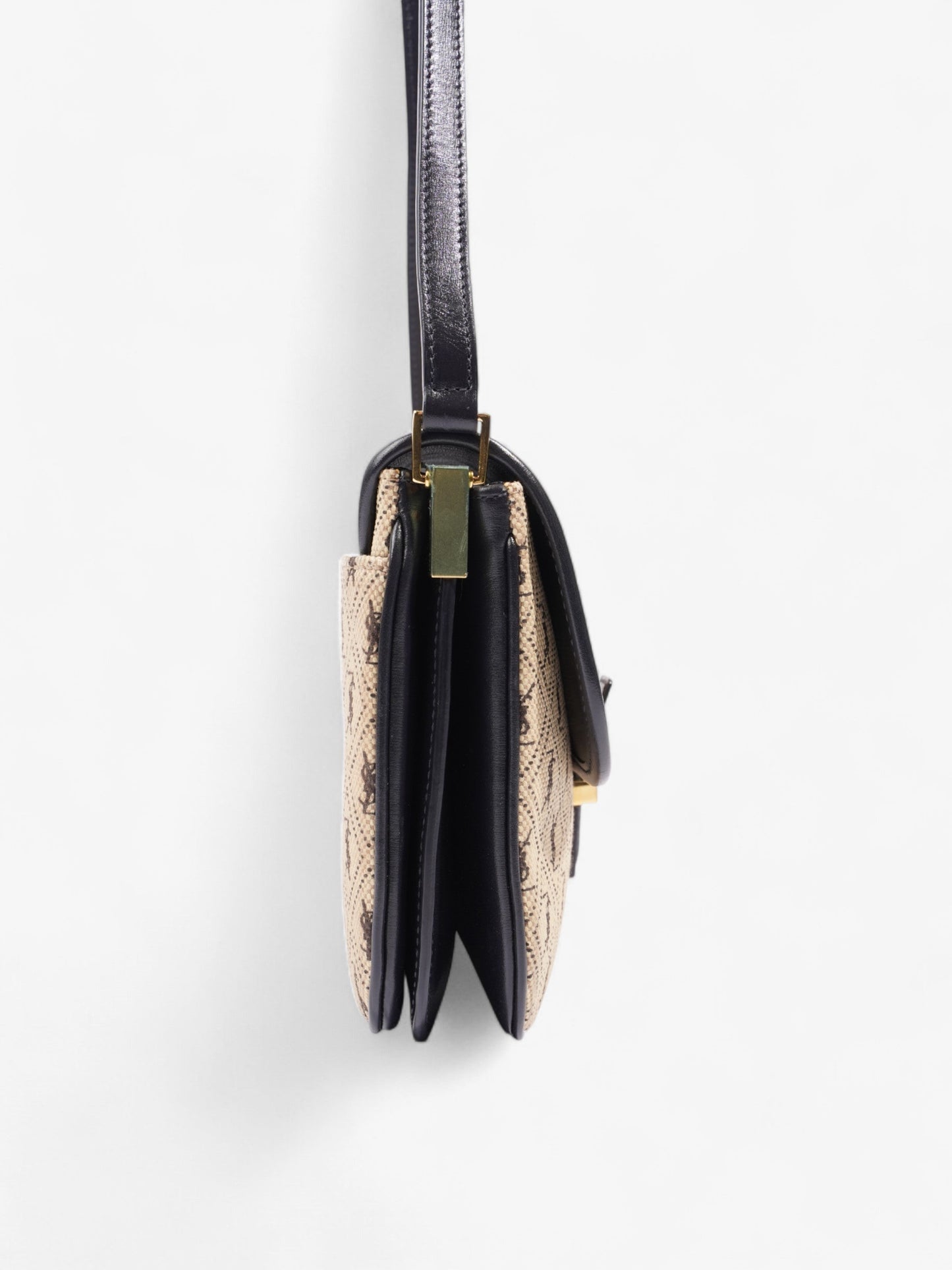 Saint Laurent Monogramme cloth bag Beige / Black Fabric