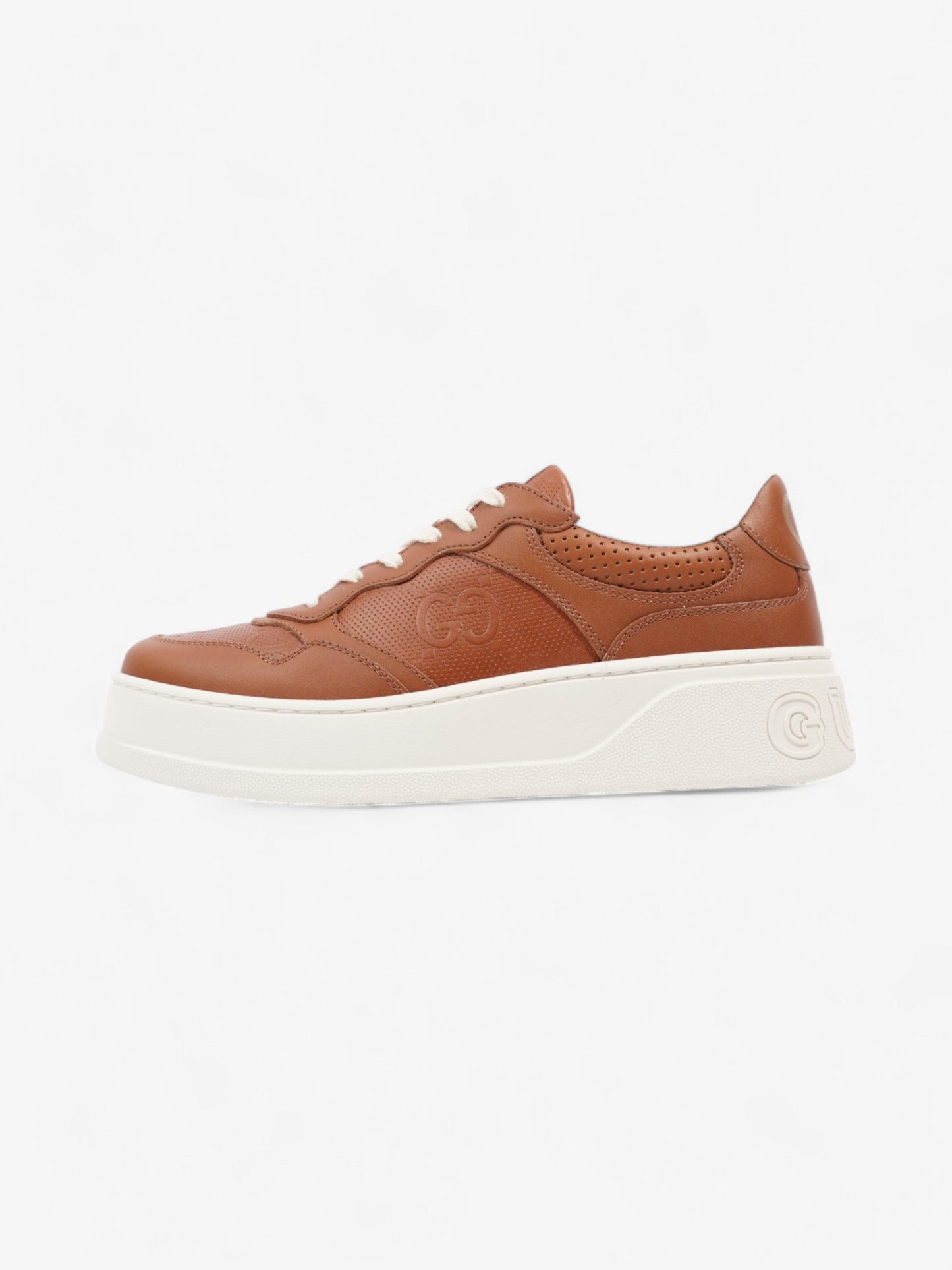 Gucci Chunky GG Embossed Sneakers Brown / White Leather EU 41.5 UK 7.5