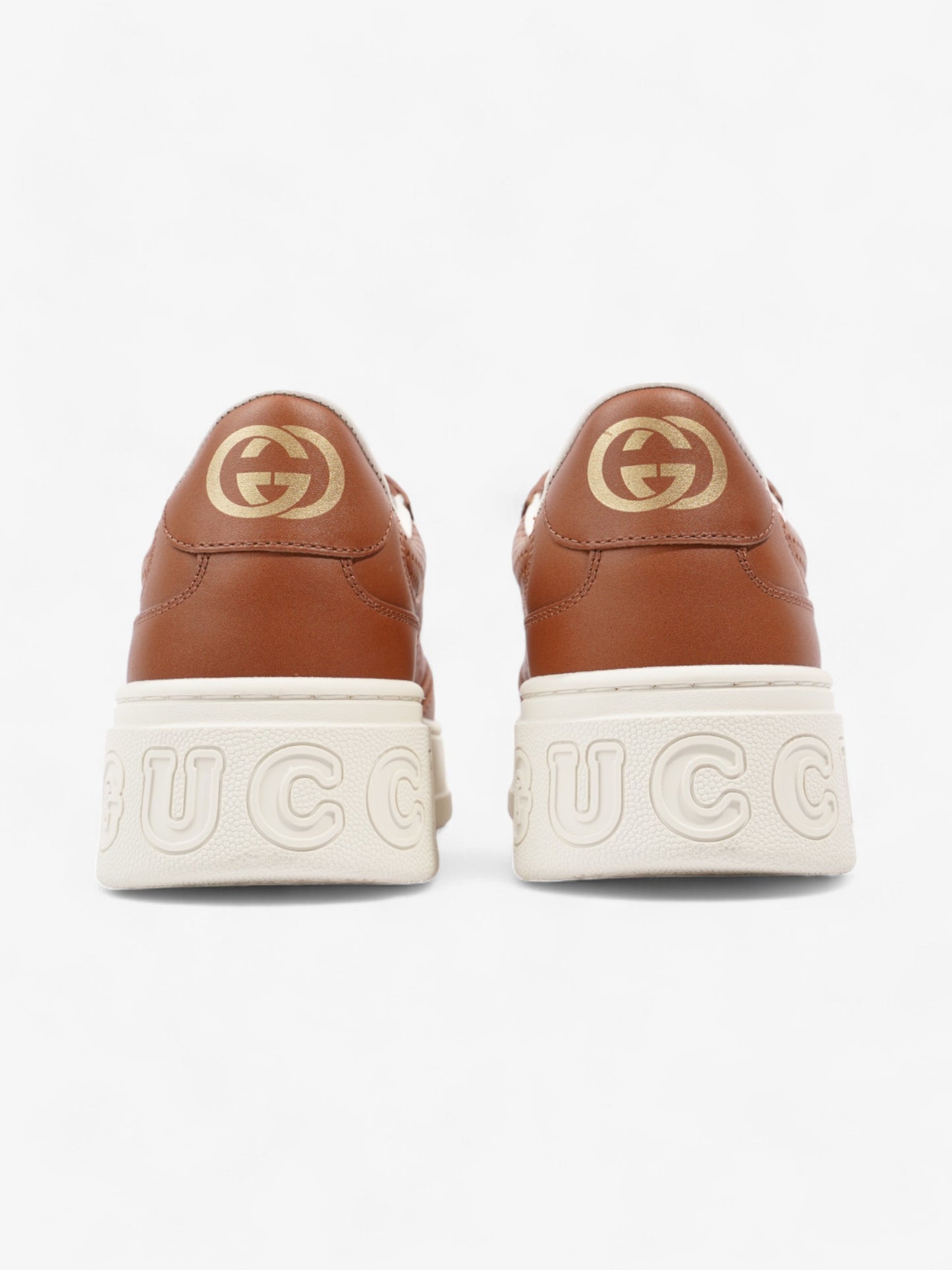 Gucci Chunky GG Embossed Sneakers Brown / White Leather EU 41.5 UK 7.5