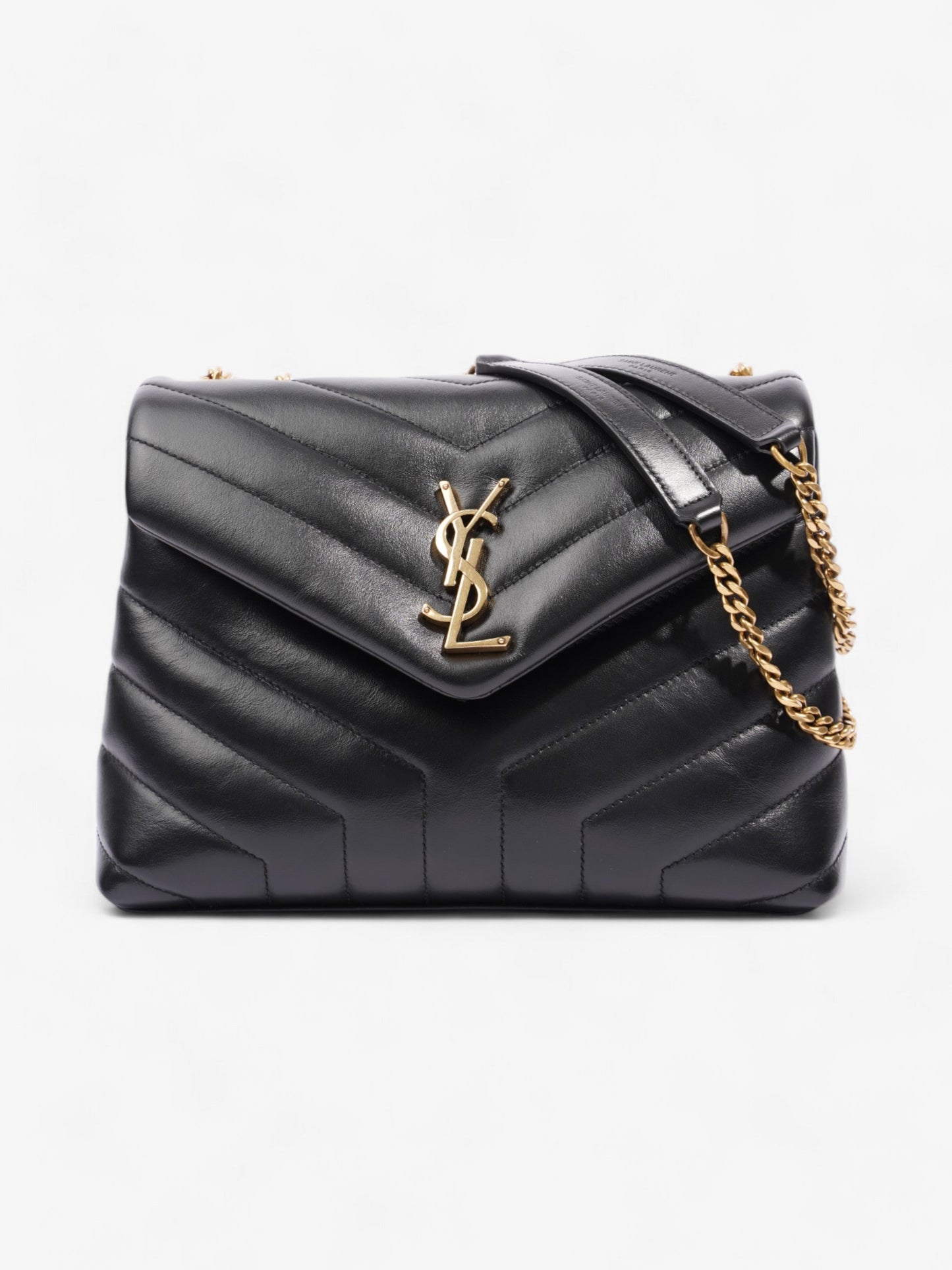 Saint Laurent Lou Lou Black Matelasse Leather Small