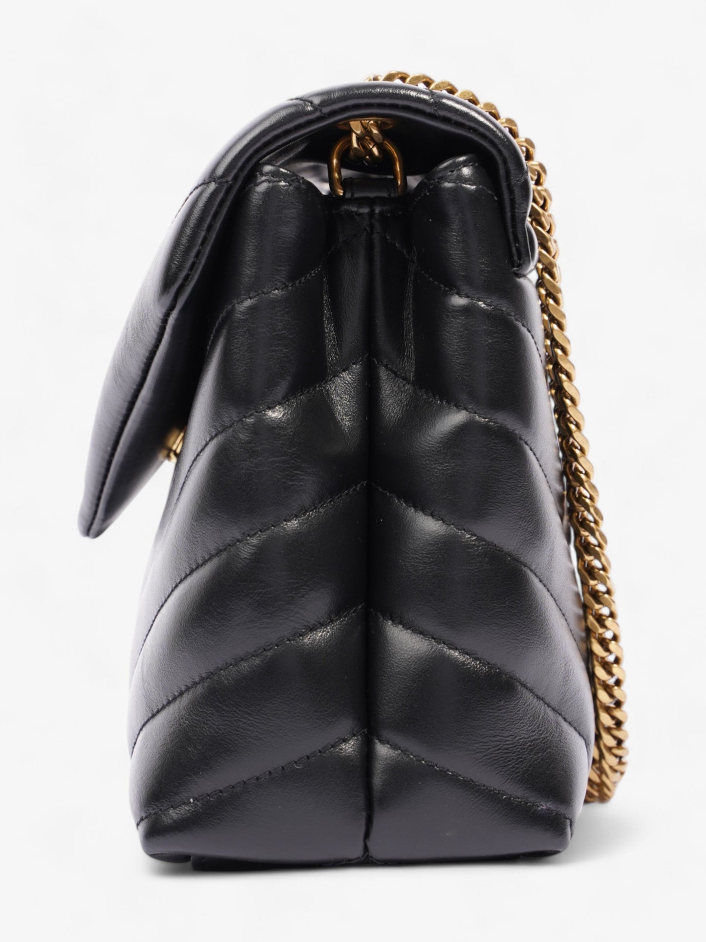 Saint Laurent Lou Lou Black Matelasse Leather Small