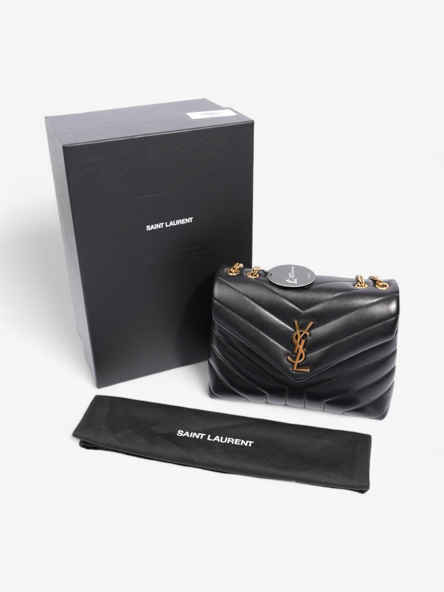 Saint Laurent Lou Lou Black Matelasse Leather Small