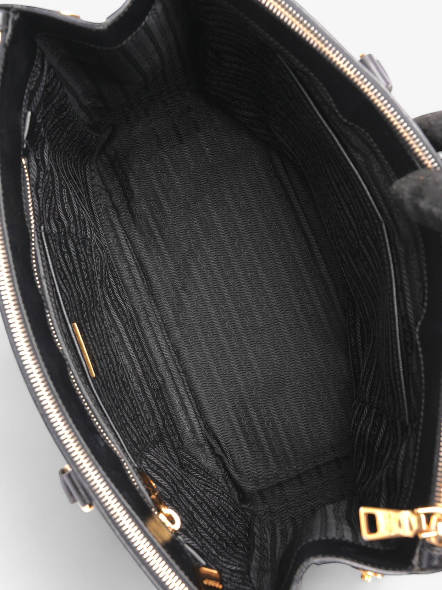 Prada Galleria Double Zip Tote Black Saffiano Leather Large