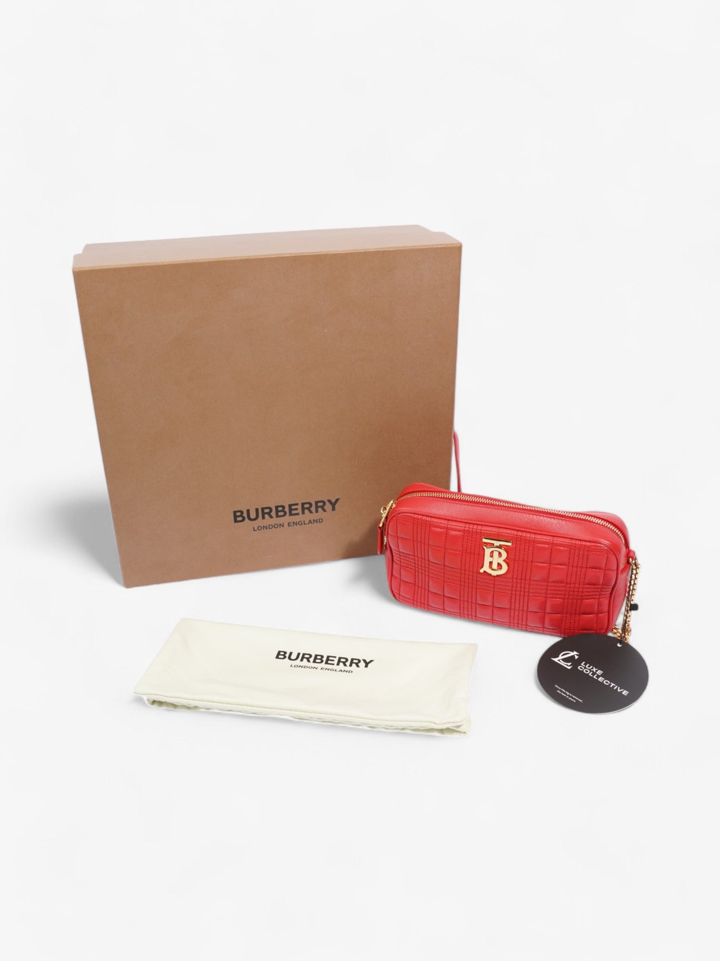 Burberry Lola Camera Bag Red Leather Small
