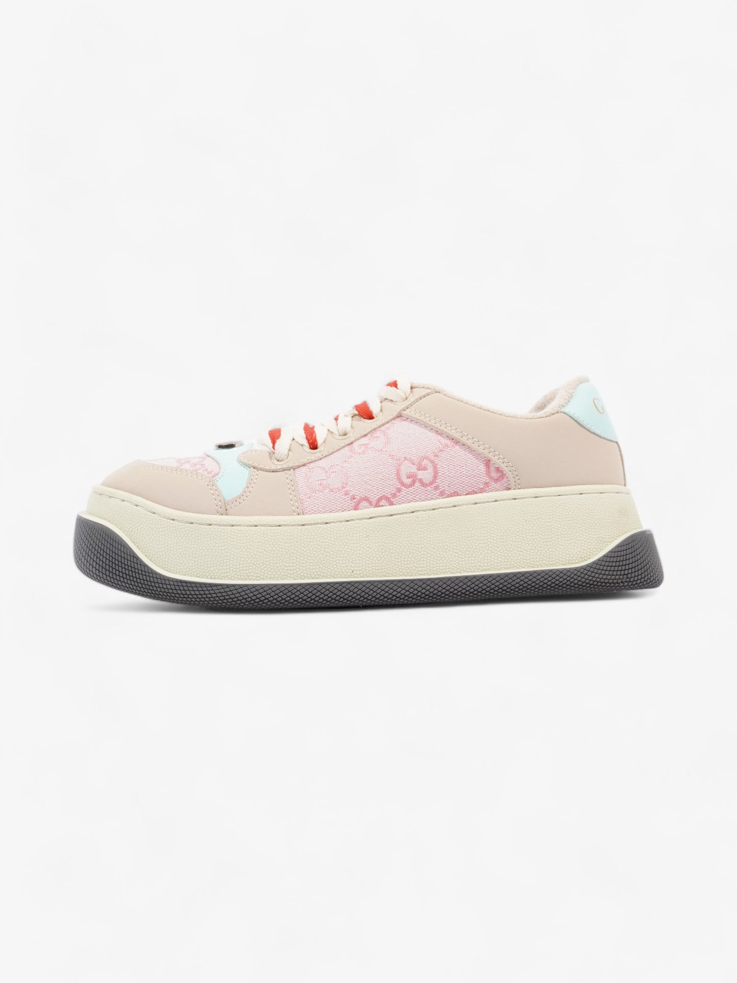 Gucci Screener Sneakers Pink / Beige / Teel Canvas EU 37 UK 4