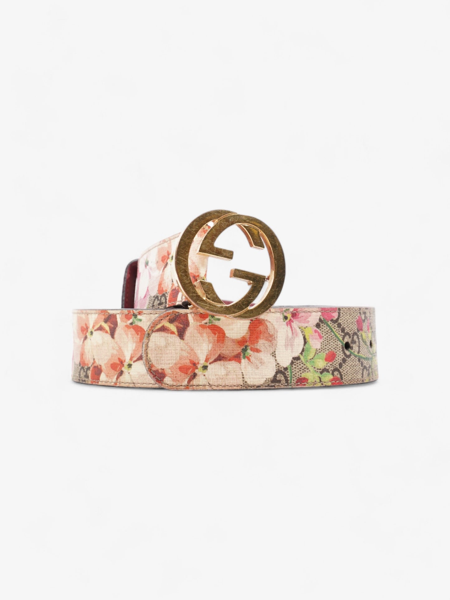 Gucci Interlocking G Belt GG Supreme Floral Coated Canvas 80cm 32"
