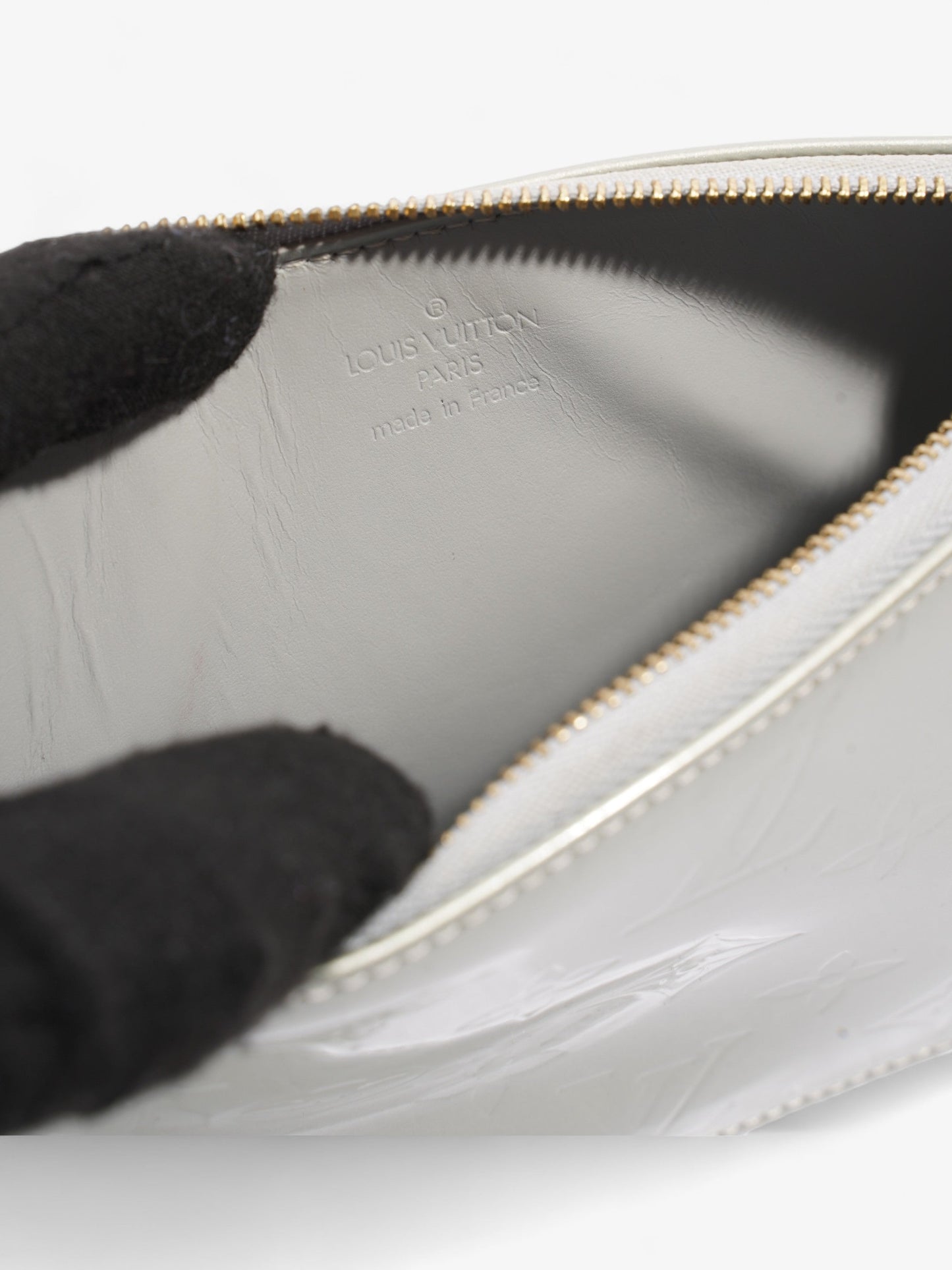 Louis Vuitton Pochette Mini Monogram Vernis / Silver Patent Leather