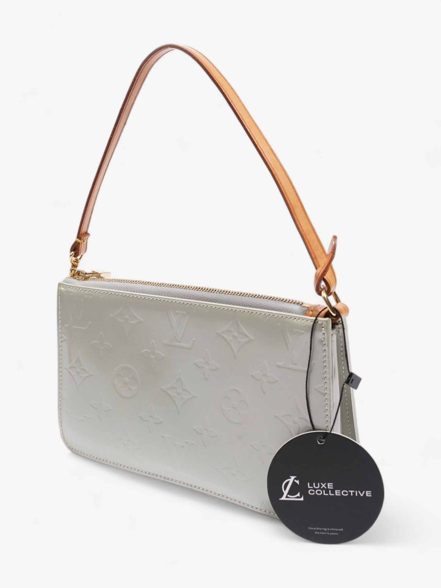 Louis Vuitton Pochette Mini Monogram Vernis / Silver Patent Leather