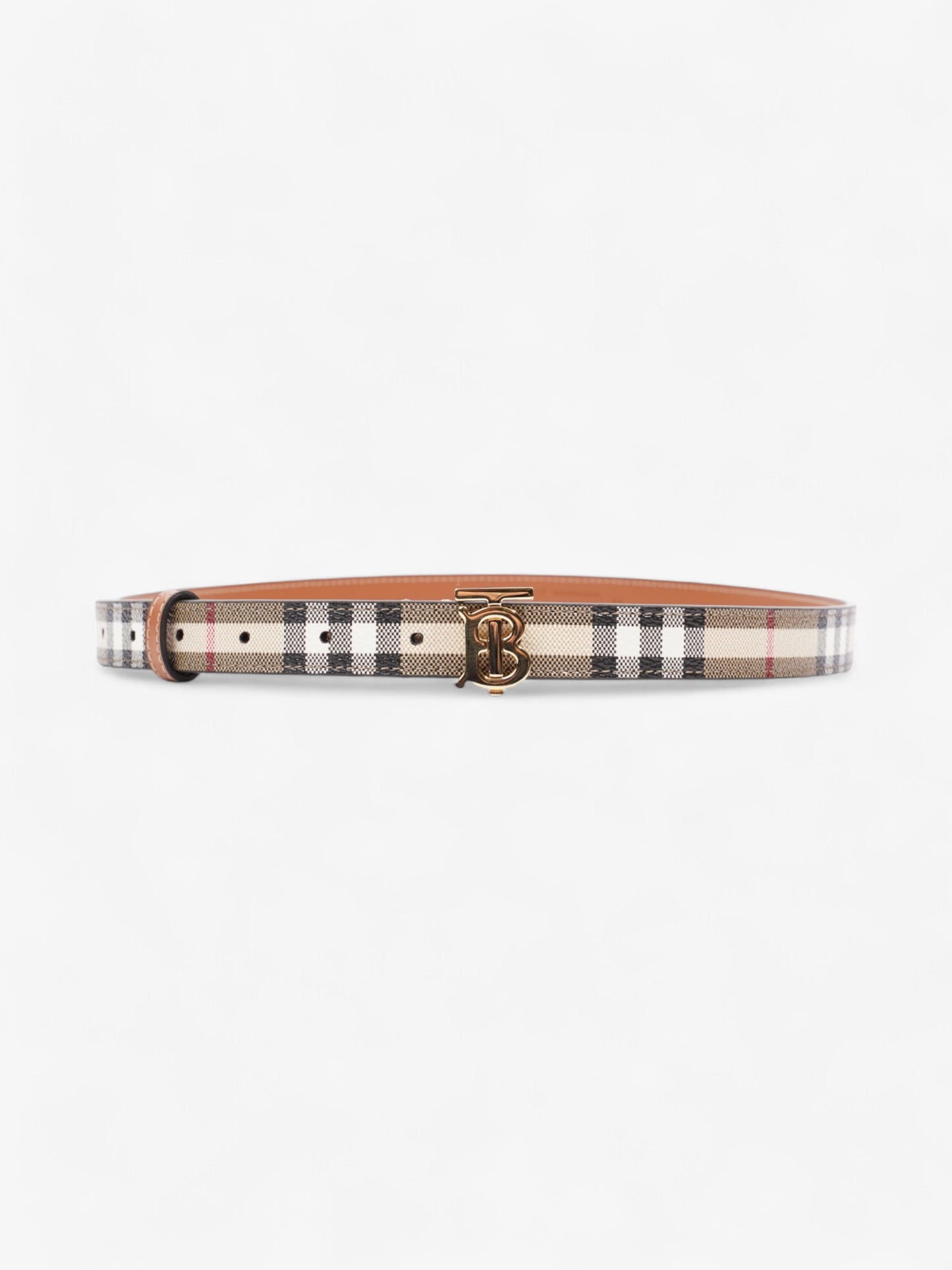 Burberry TB Belt Vintage Check / Gold Canvas Medium - 101cm