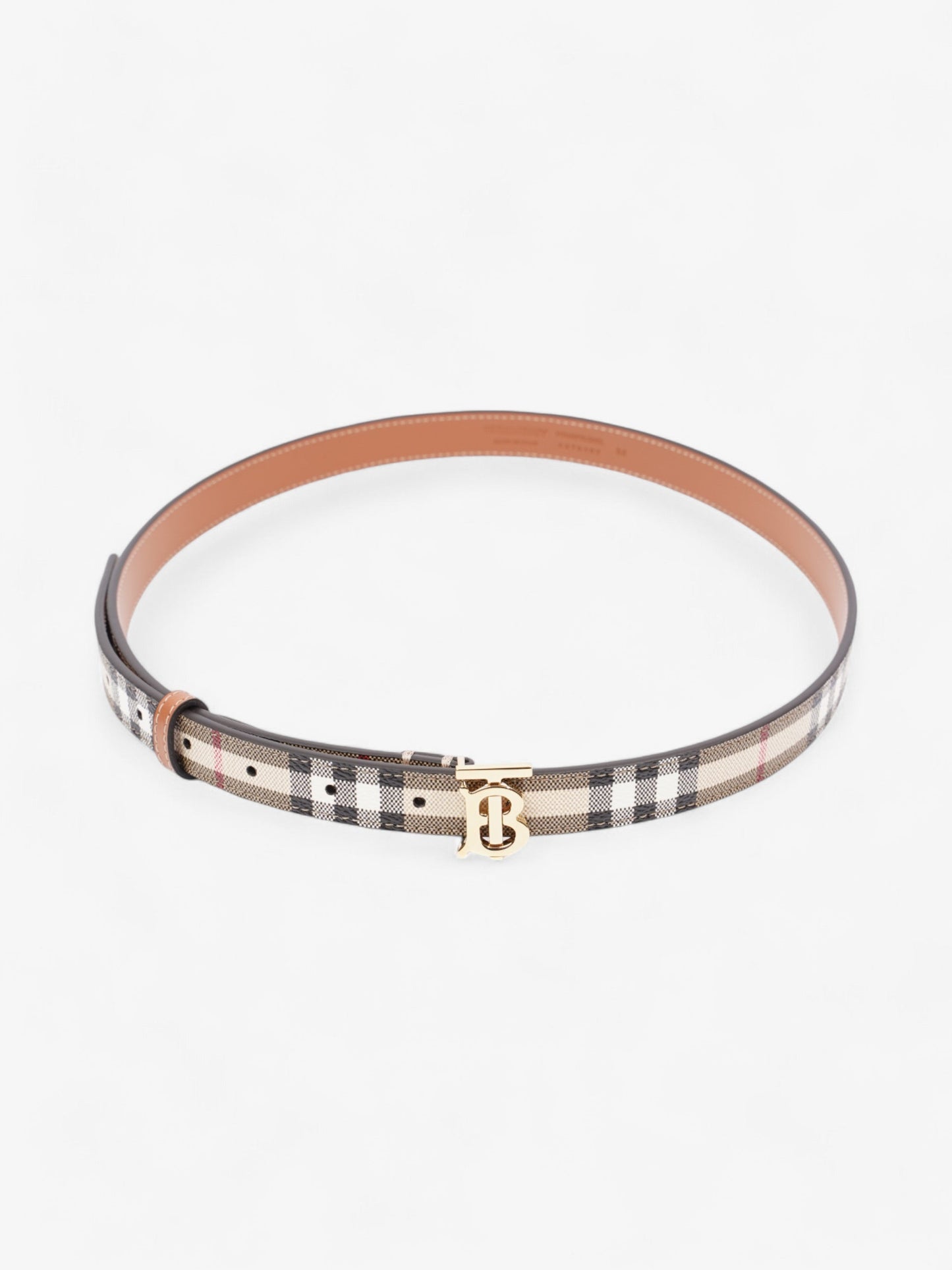 Burberry TB Belt Vintage Check / Gold Canvas Medium - 101cm