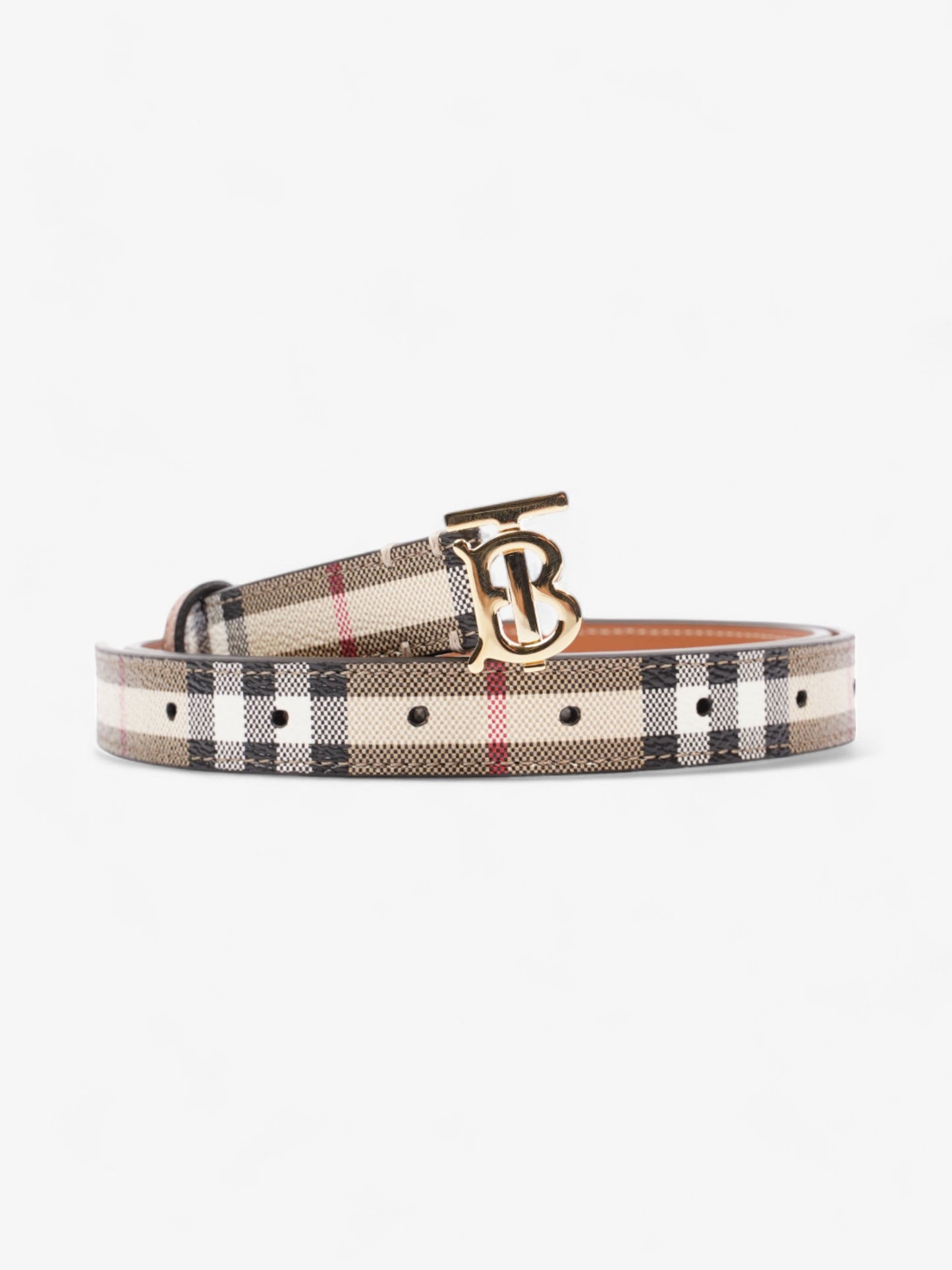 Burberry TB Belt Vintage Check / Gold Canvas Medium - 101cm