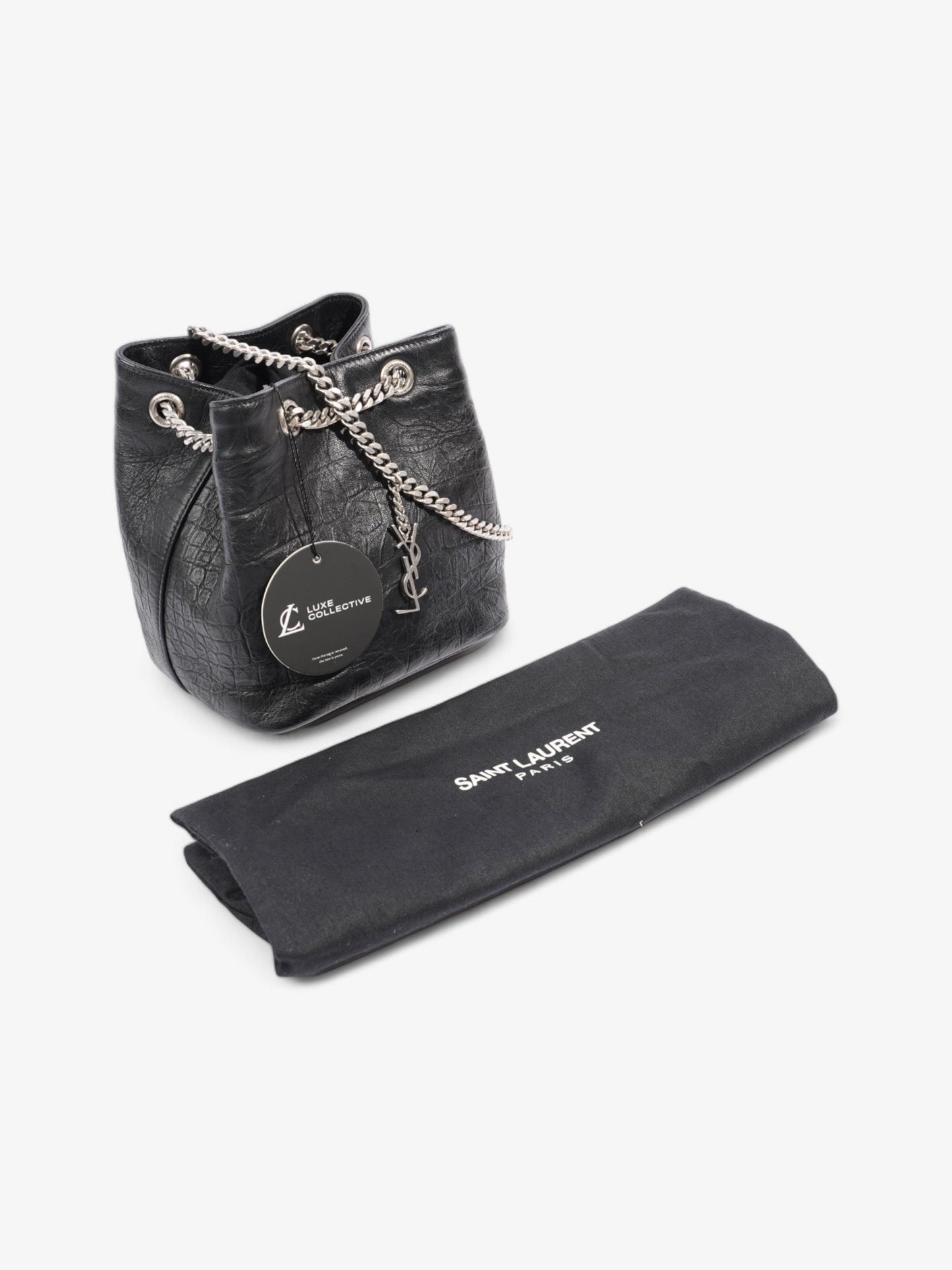 Saint Laurent Emmanuelle Baby Black Embossed Leather